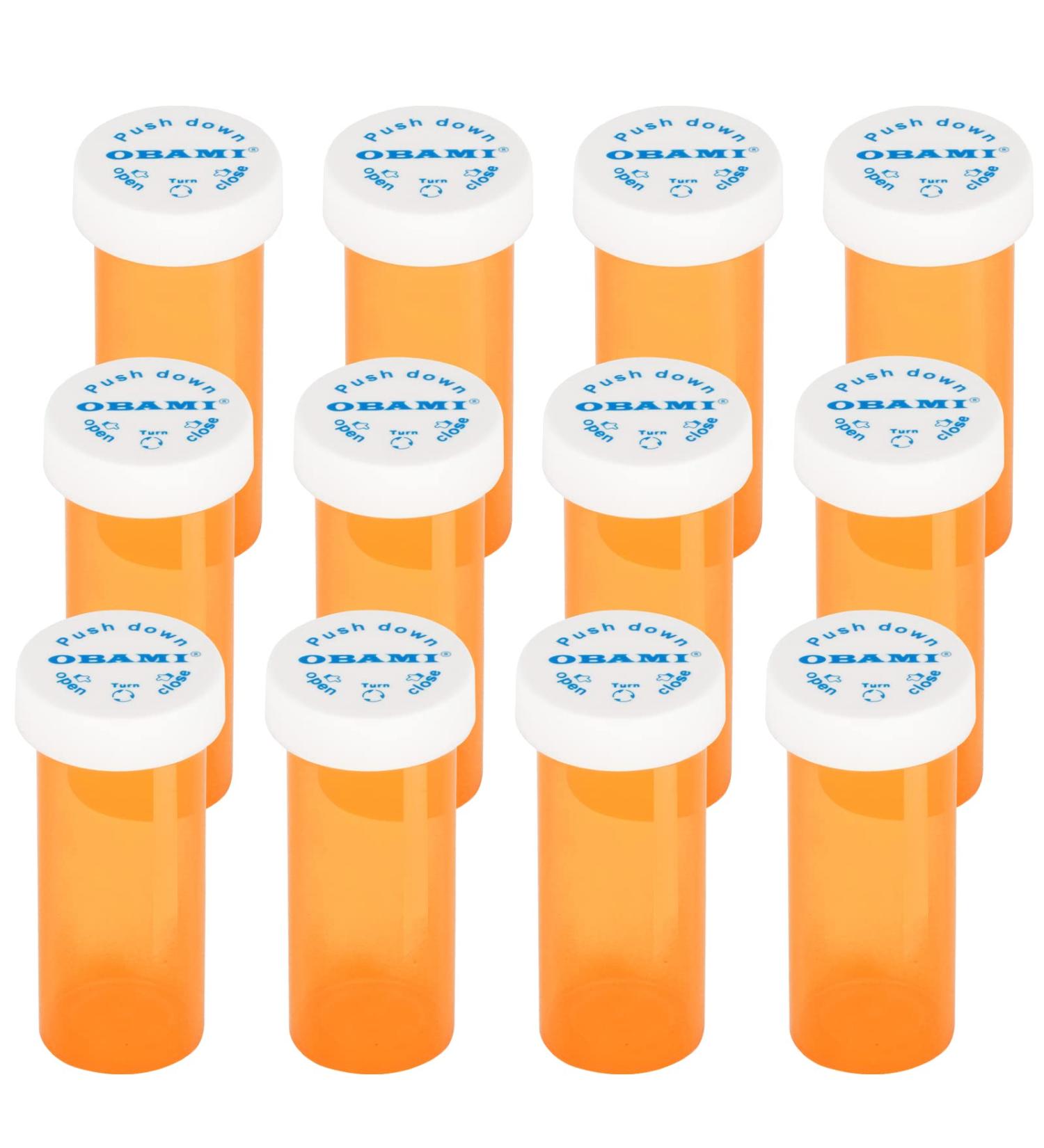 Child Resistant 6 Dram Pill Bottles with Push Down and Turn Caps - Pack of 12 - Buy Online on GoSupps.com