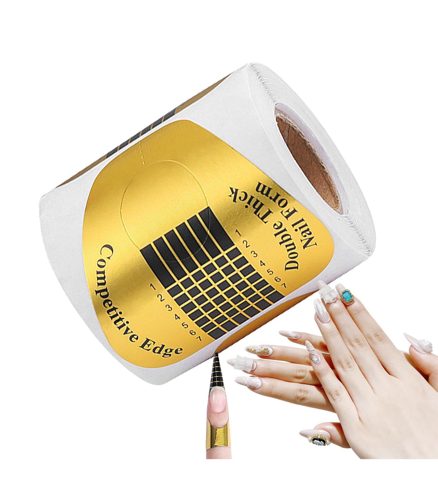 Nail Forms | Horseshoe Shaped Nail Extension Stickers with Numbers Marked | Nail Tape for Professional Use Nail Shaper for Nail Art DIY Nail Extension Tips Horseshoe Paper Holders 100 Pieces - Buy Online on GoSupps.com