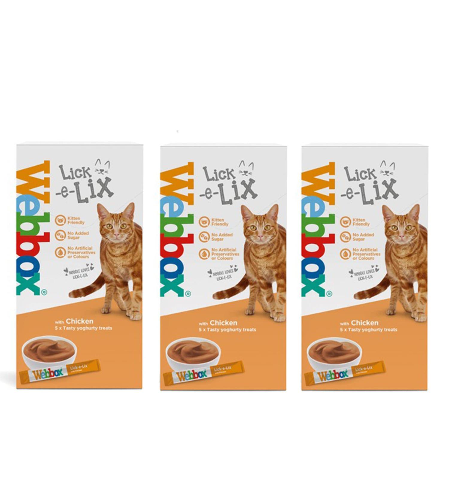 Webbox Lick-e-Lix Yoghurty Treat with Chicken 5 x 15g Sachets (Pack of 3) - Buy Online on GoSupps.com