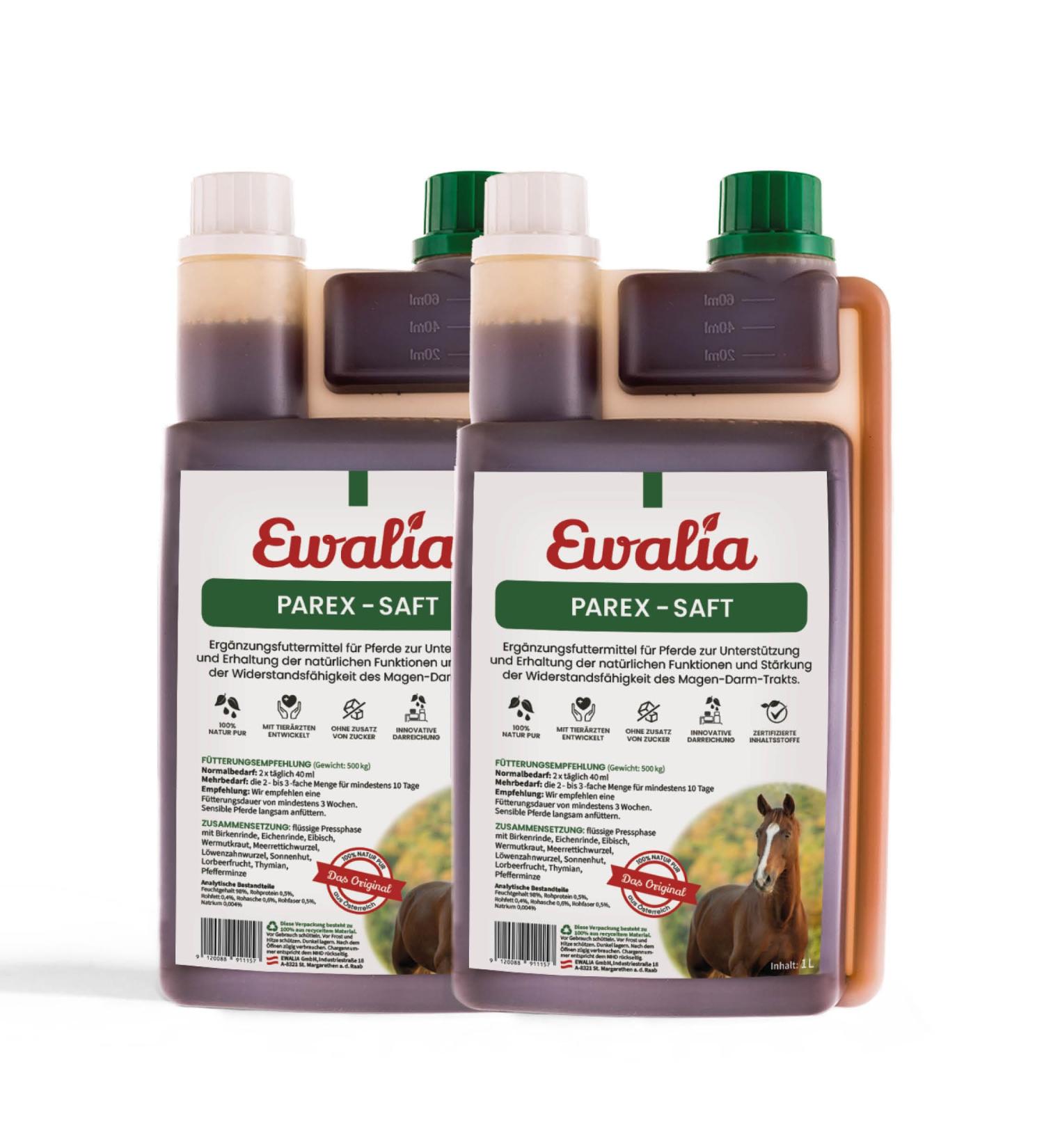 Ewalia Parex Juice Natural support for your horse's gastrointestinal well-being Protection and strengthening from the inside developed with veterinarians 100% natural no additives 2 - Buy Online on GoSupps.com