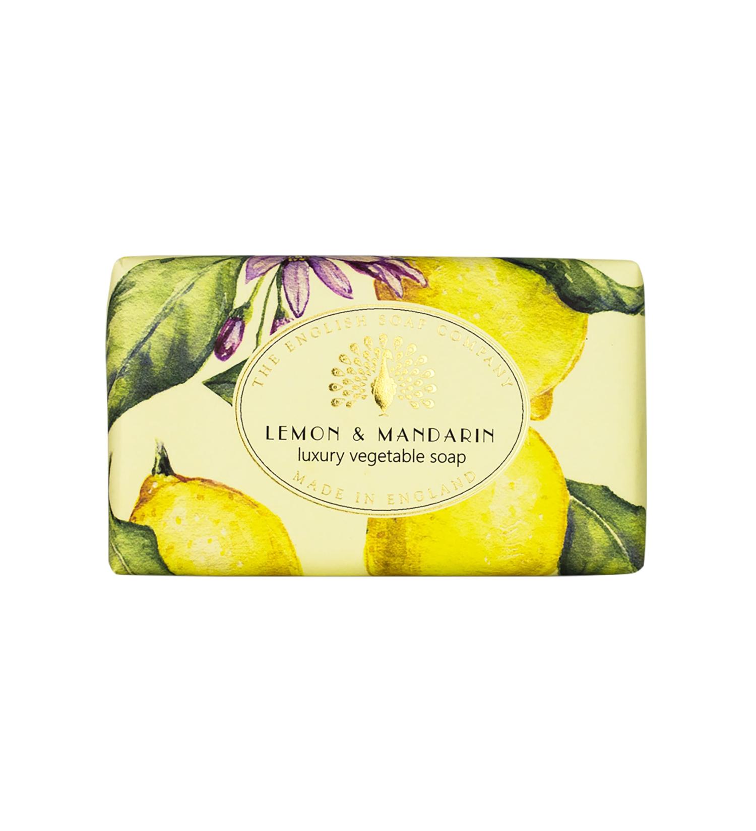 Buy Luxury Lemon Mandarin Soap Bar | English Soap Company - Moisturising Shea Butter Soap for Face & Body | Vintage Wrapped 190g - Buy Online on GoSupps.com