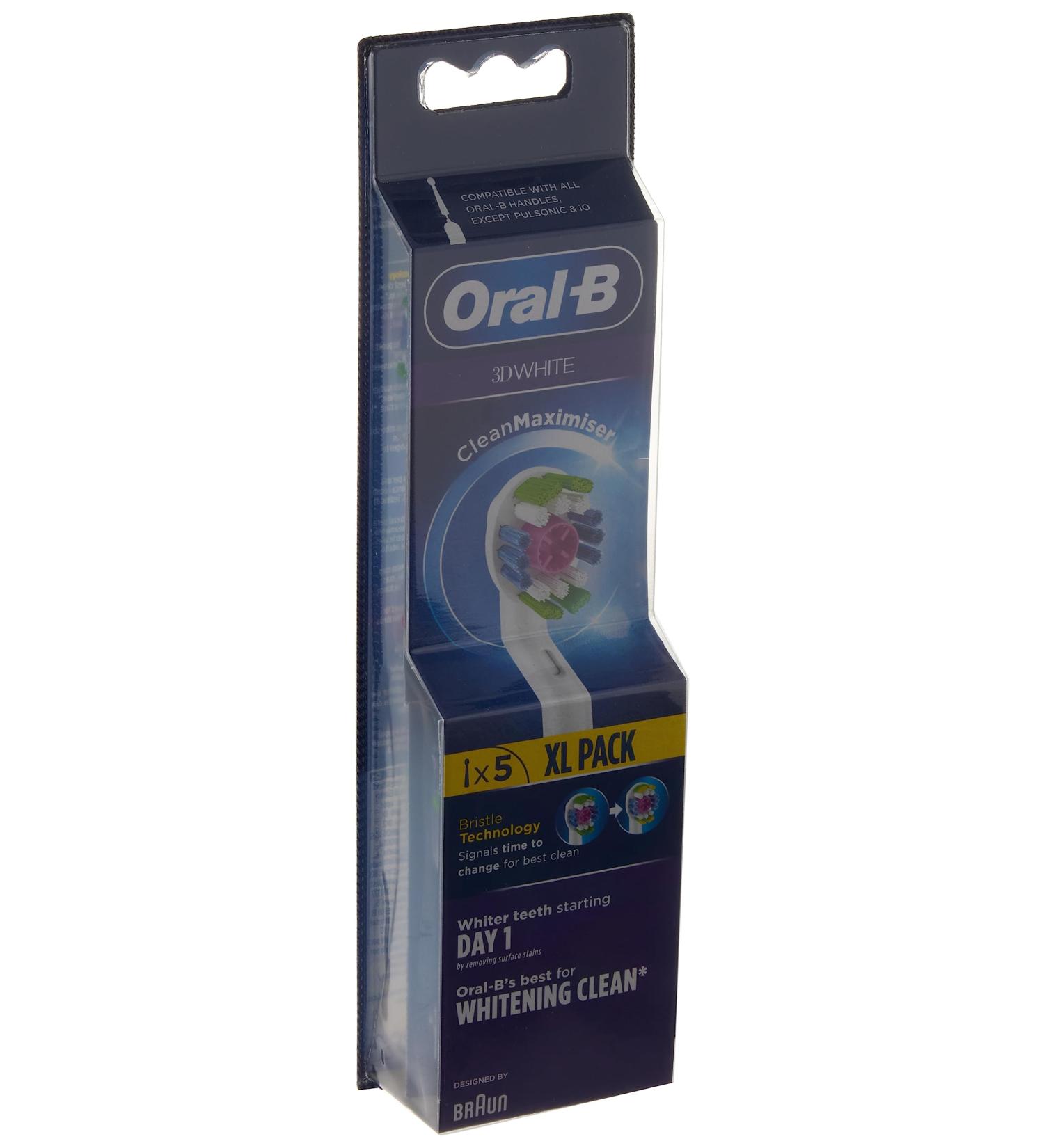 Oral-B 3D White Green Yellow Toothbrush Heads, 5 Count - Pack of 1 - Buy Online on GoSupps.com