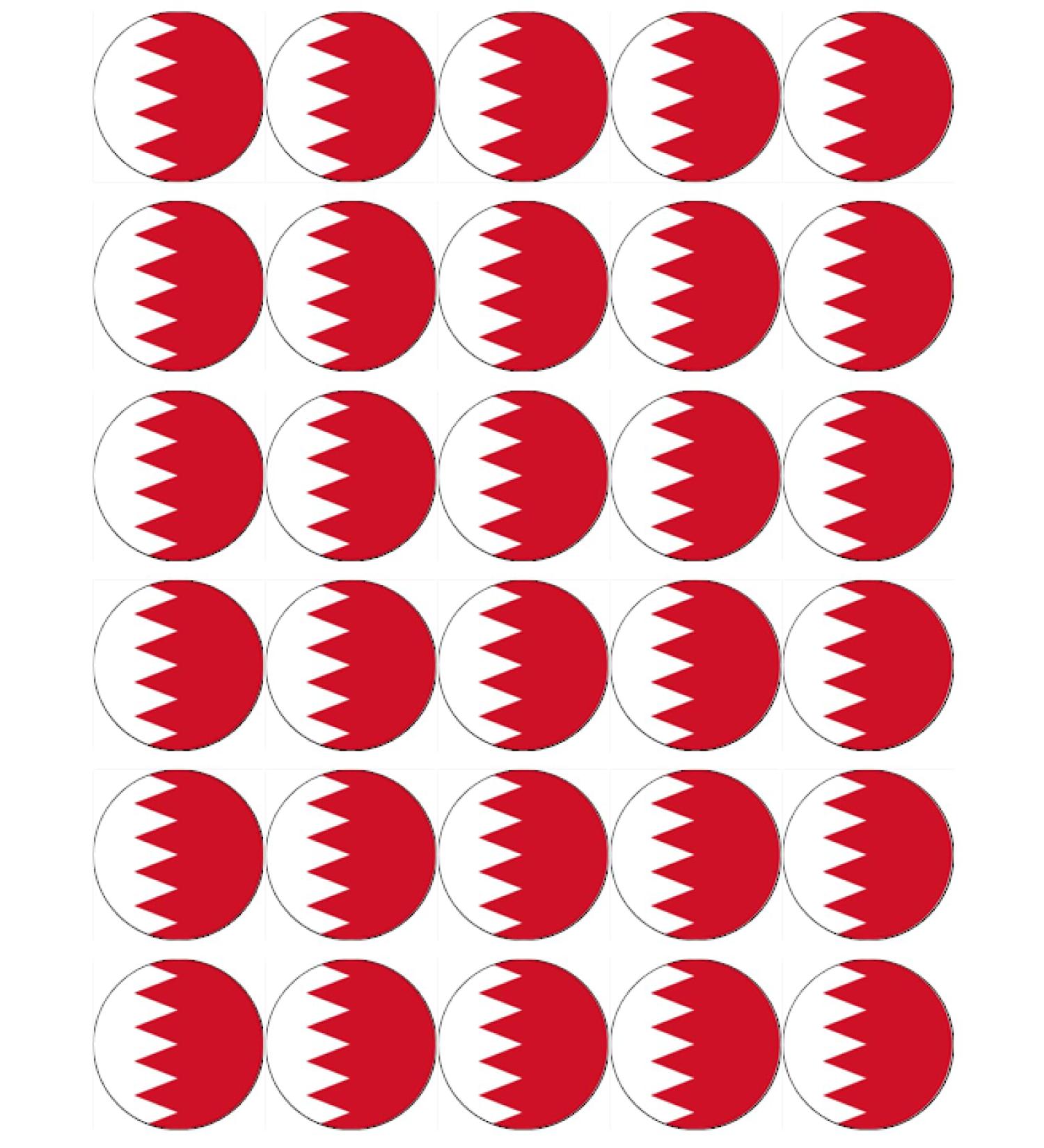30 Bahrain Flags Cupcake Toppers Edible Wafer Paper Fairy Cake Toppers Birthday Cake Decorations