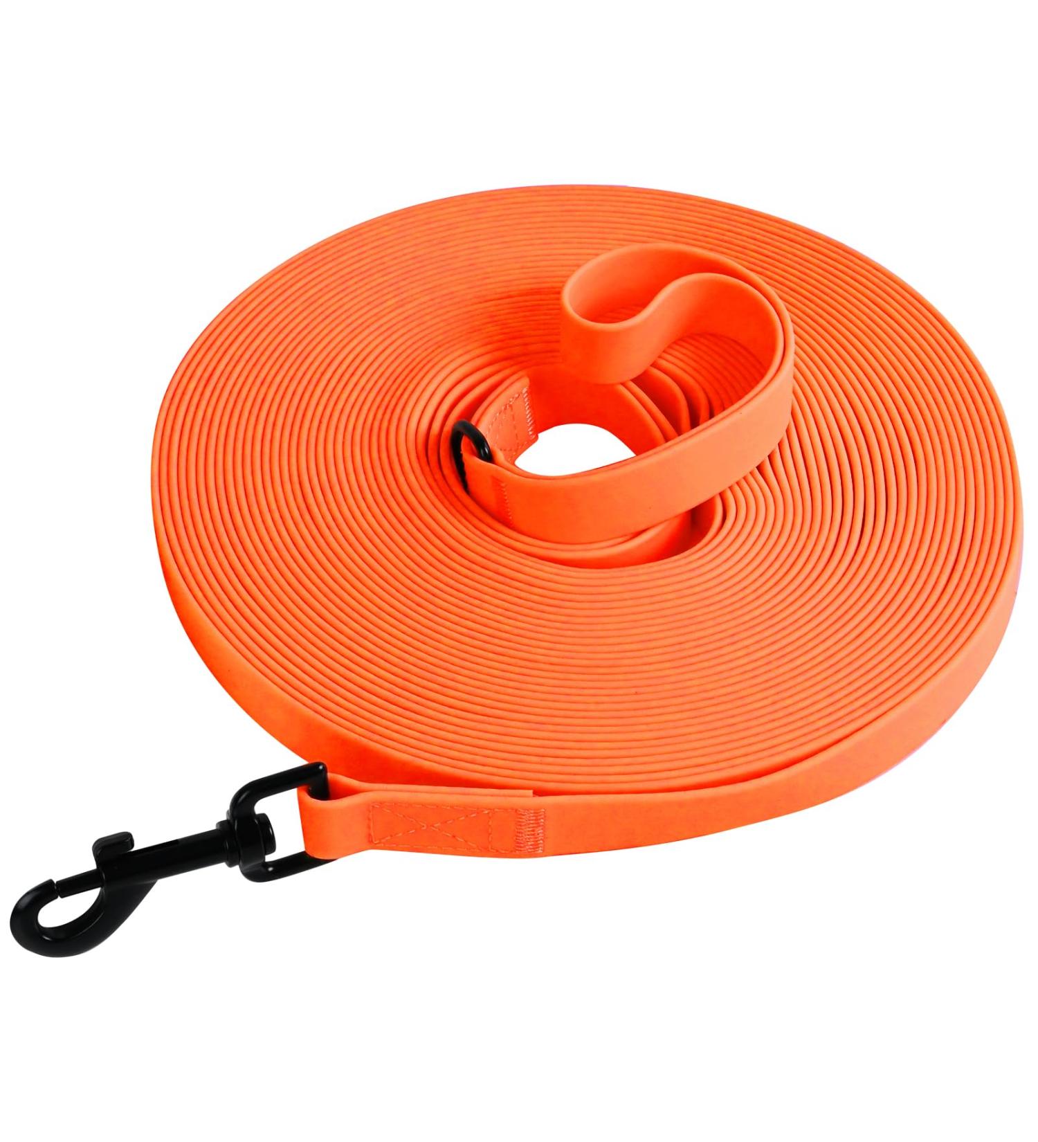 Tag Trag 20m Orange Dog Leash - Waterproof Easy to Clean Training Line for Small to Medium Dogs - Durable Handle & D-Ring - Buy Online on GoSupps.com