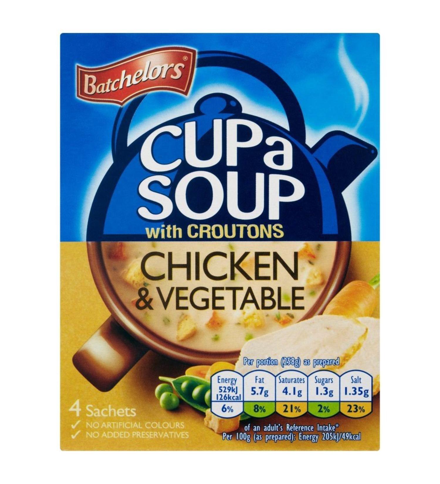 Batchelors Batchelors - Cup A Soup Soup Soup - Chicken and Vegetables - Set of 4 x 110 g Boxes