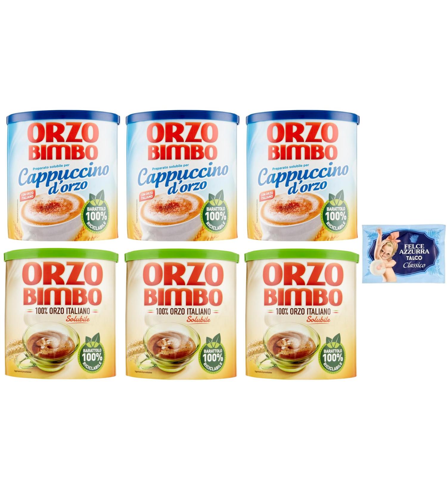 Orzo Bimbo Test Packets for Soluble Barley Cappuccino 150g + Orzo Bimbo Orzo Bimbo 120g A Caffeine Free Alternative + 1 x Fr - Buy Online on GoSupps.com