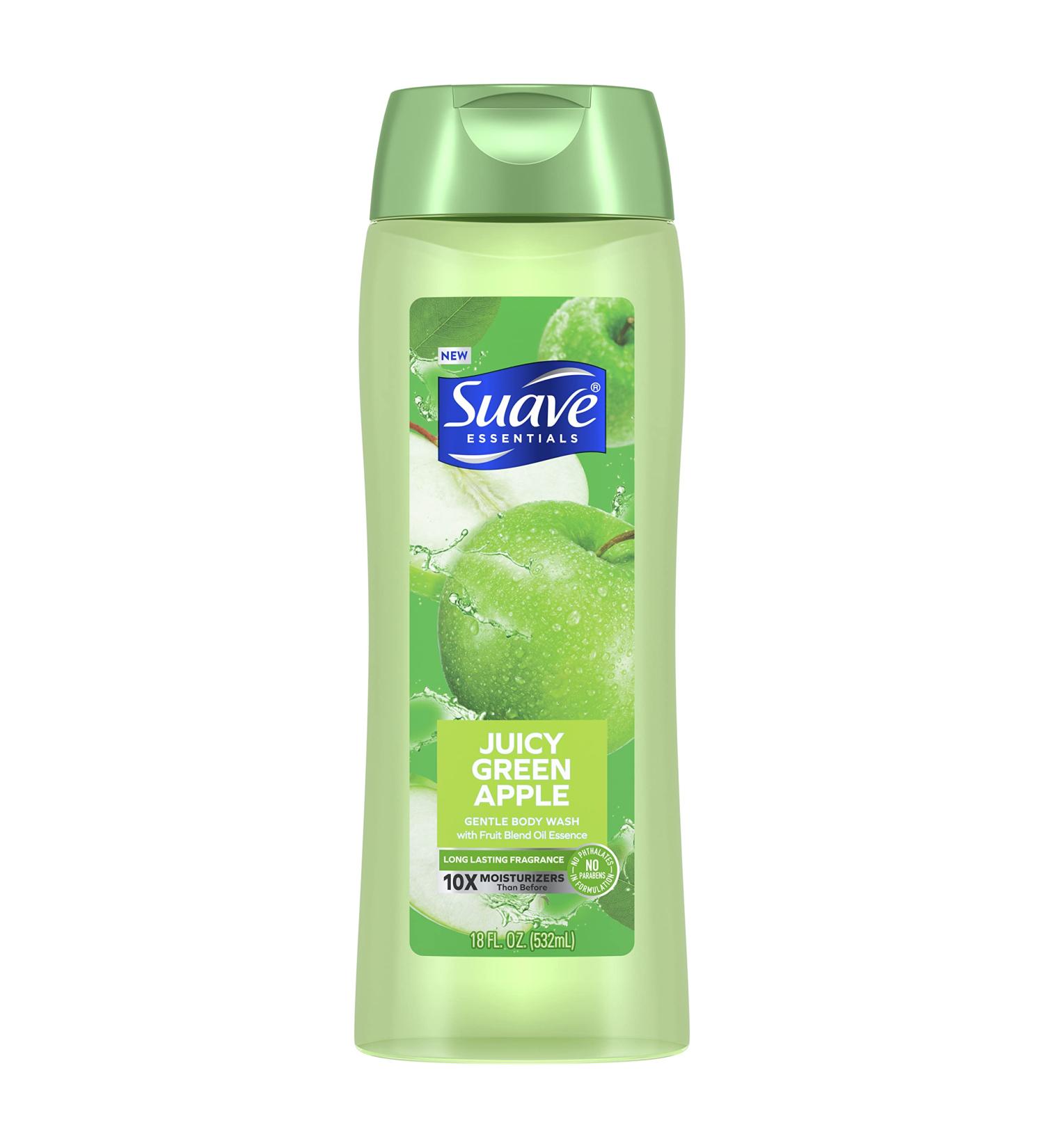Suave Essentials Gentle Body Wash - Juicy Green Apple & Vitamin E | 18 oz - Nourishing Fruit Oil Blend for Smooth Skin | Ship Internationally - Buy Online on GoSupps.com