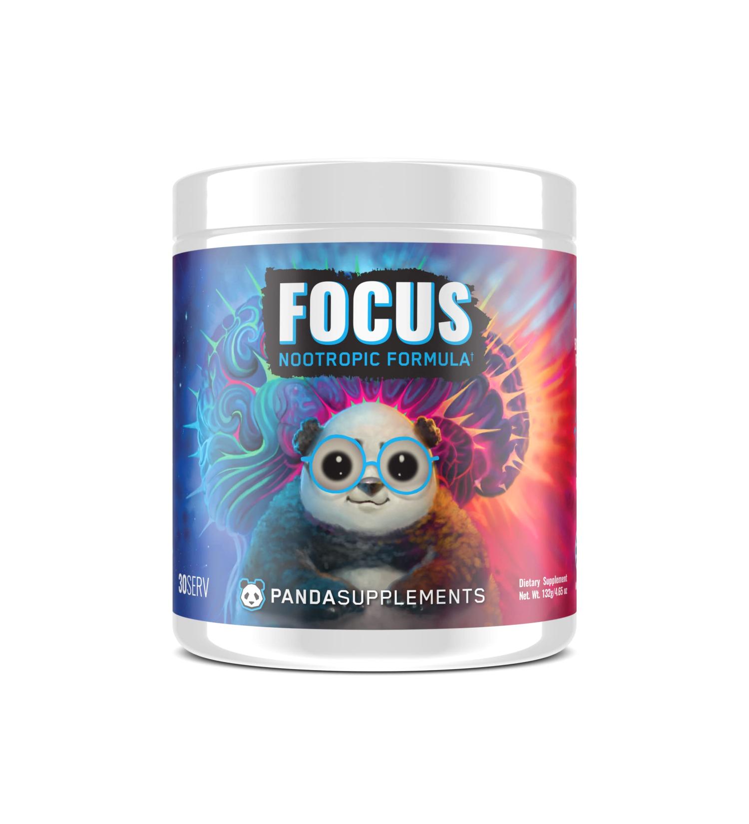 All New Panda Focus Nootropic Supplement - Enhance Mind Energy Clarity & Creativity - 500MG Alpha GPC 1G L-Tyrosine Lions Mane AstraGin - 30 Servings Blue Raspberry Lemonade - Buy Online on GoSupps.com
