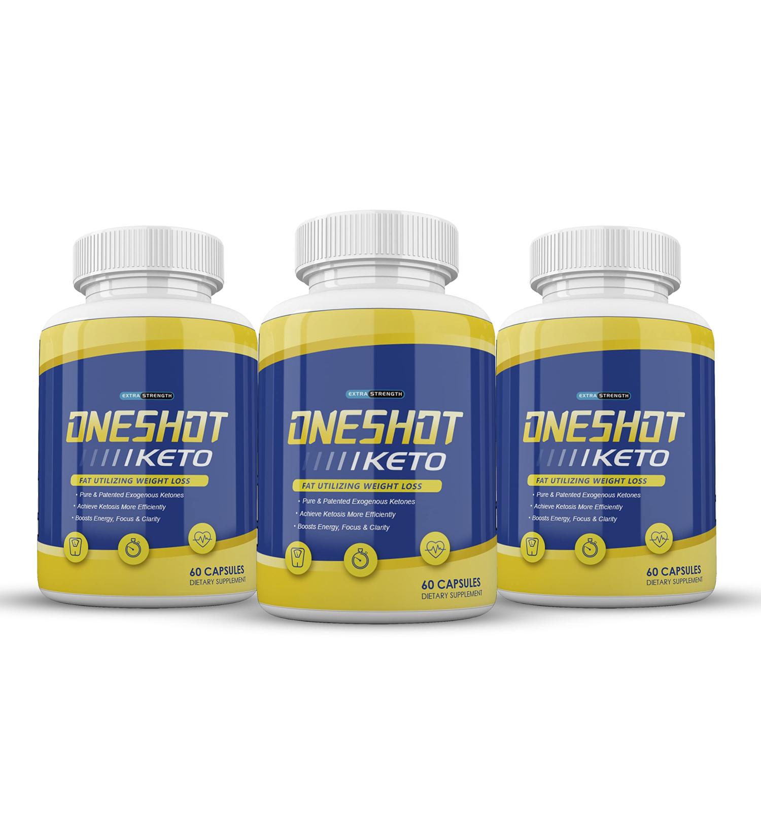 (Official) One Shot  Advanced Ketogenic Pill Shark Formula 1300mg  Made in The USA  (3 Bottle Pack)  90 Day Supply Tank - Buy Online on GoSupps.com