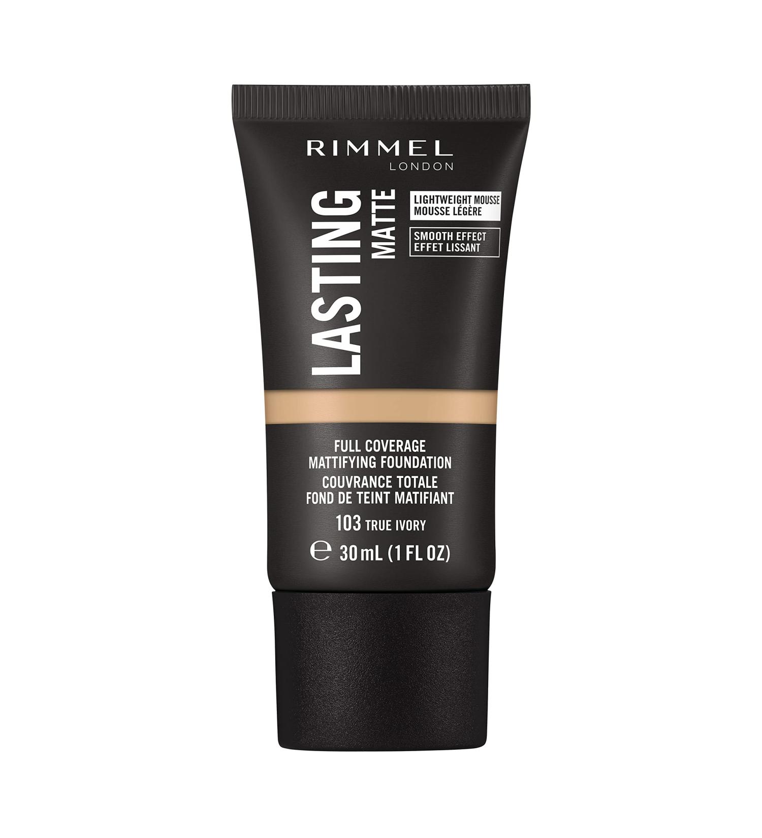 Rimmel Lasting Matte Full Coverage Foundation - 30ml, Shade 102 True Ivory - Buy Online on GoSupps.com