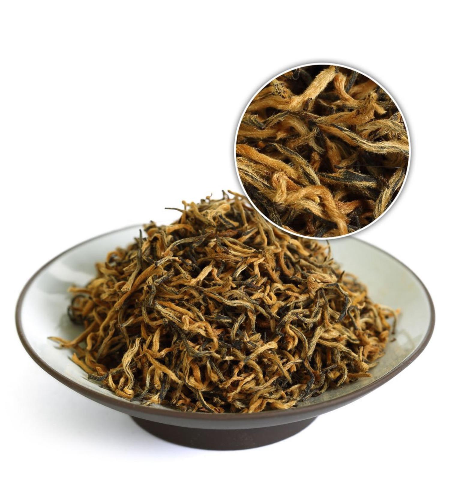 GOARTEA Th Noir Jinjunmei Black Tea 100g / 3.5oz Supreme Fujian Jinjunmei Eyebrow Chinese Black Tea Loose Leaf - Golden Buds - Buy Online on GoSupps.com