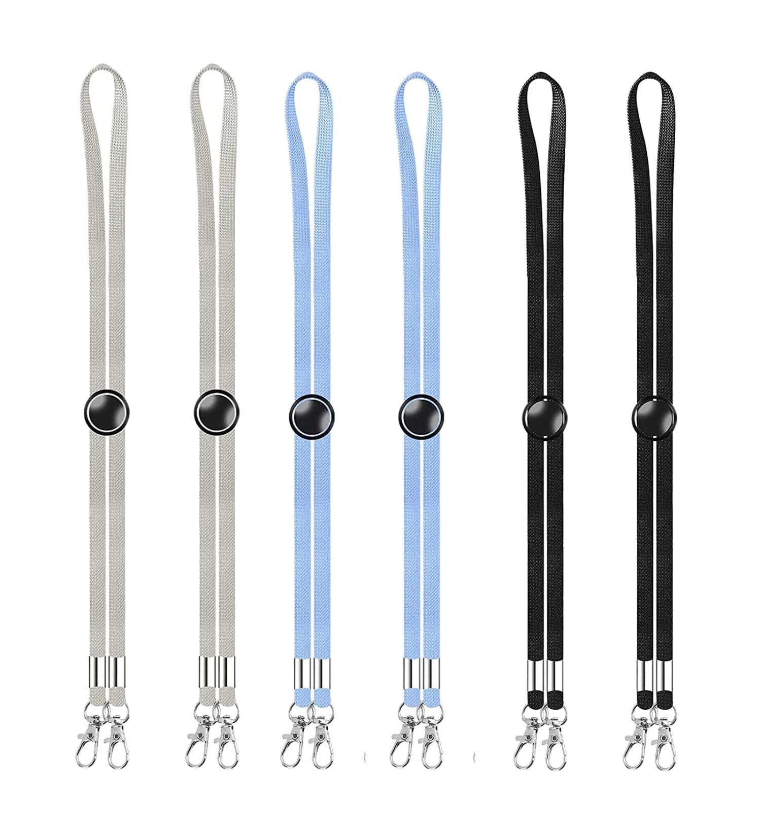 6-Piece Mask Set with Chain Lanyard for Kids & Adults - Black White Blue & Gray Mouth Protection - Buy Online on GoSupps.com