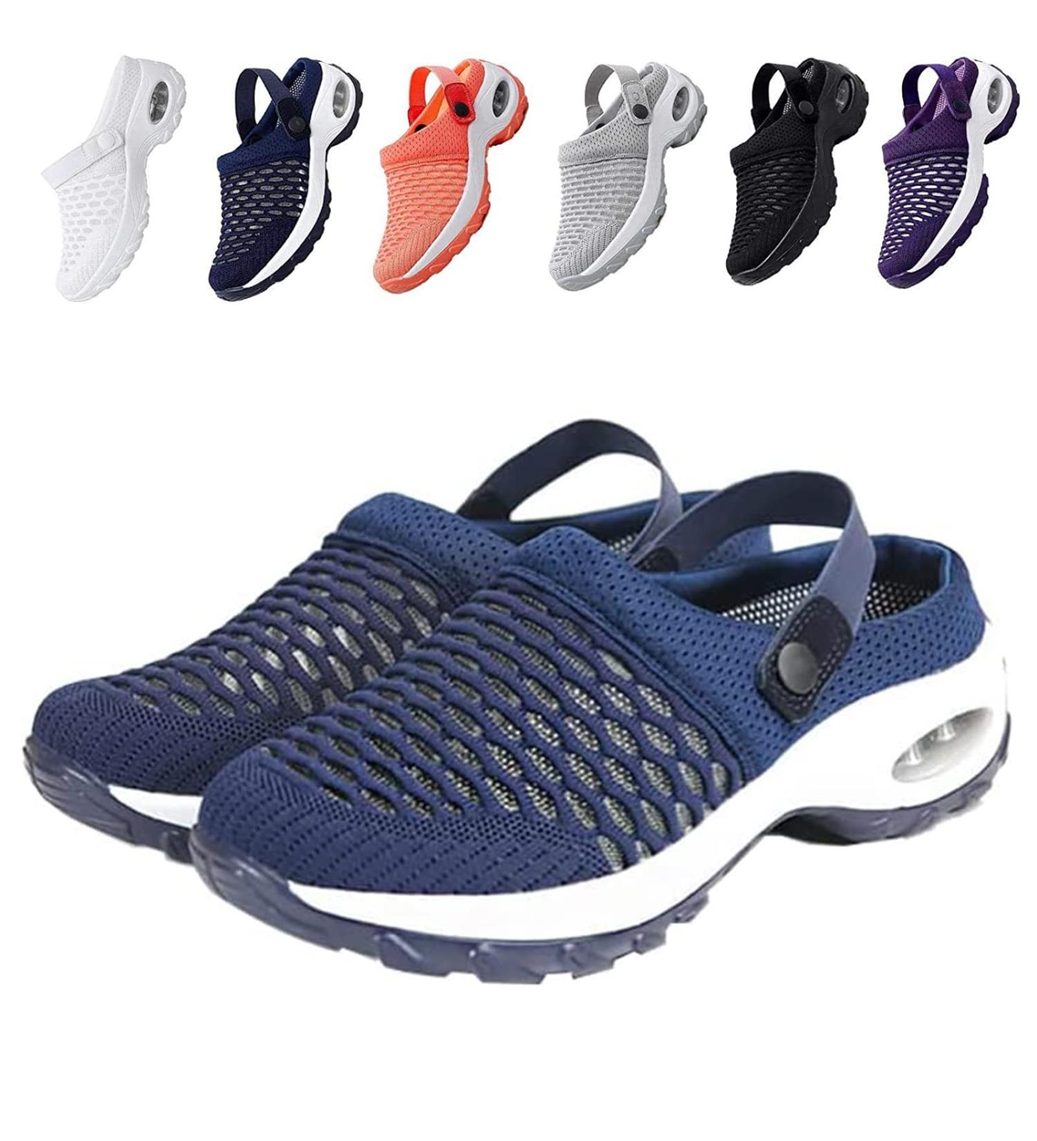 FQZML Women Diabetic Walking Air Cushion Orthopedic Slip-On Shoes with Arch Support - Blue, Size 7 - Buy Online on GoSupps.com