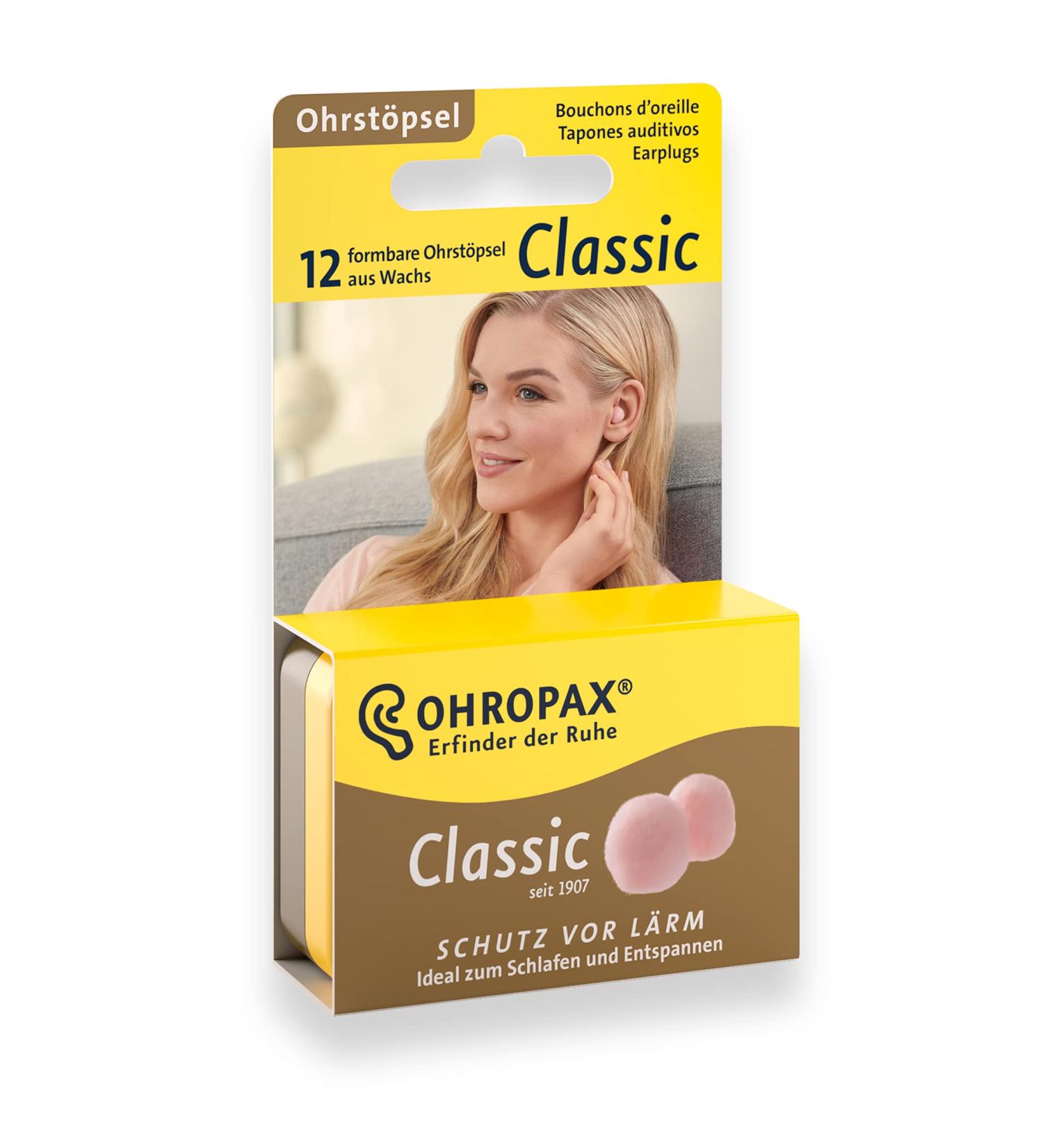 Ohropax Classic Earplugs - Pack of 12 for Noise Reduction and Sound Blocking - Buy Online on GoSupps.com