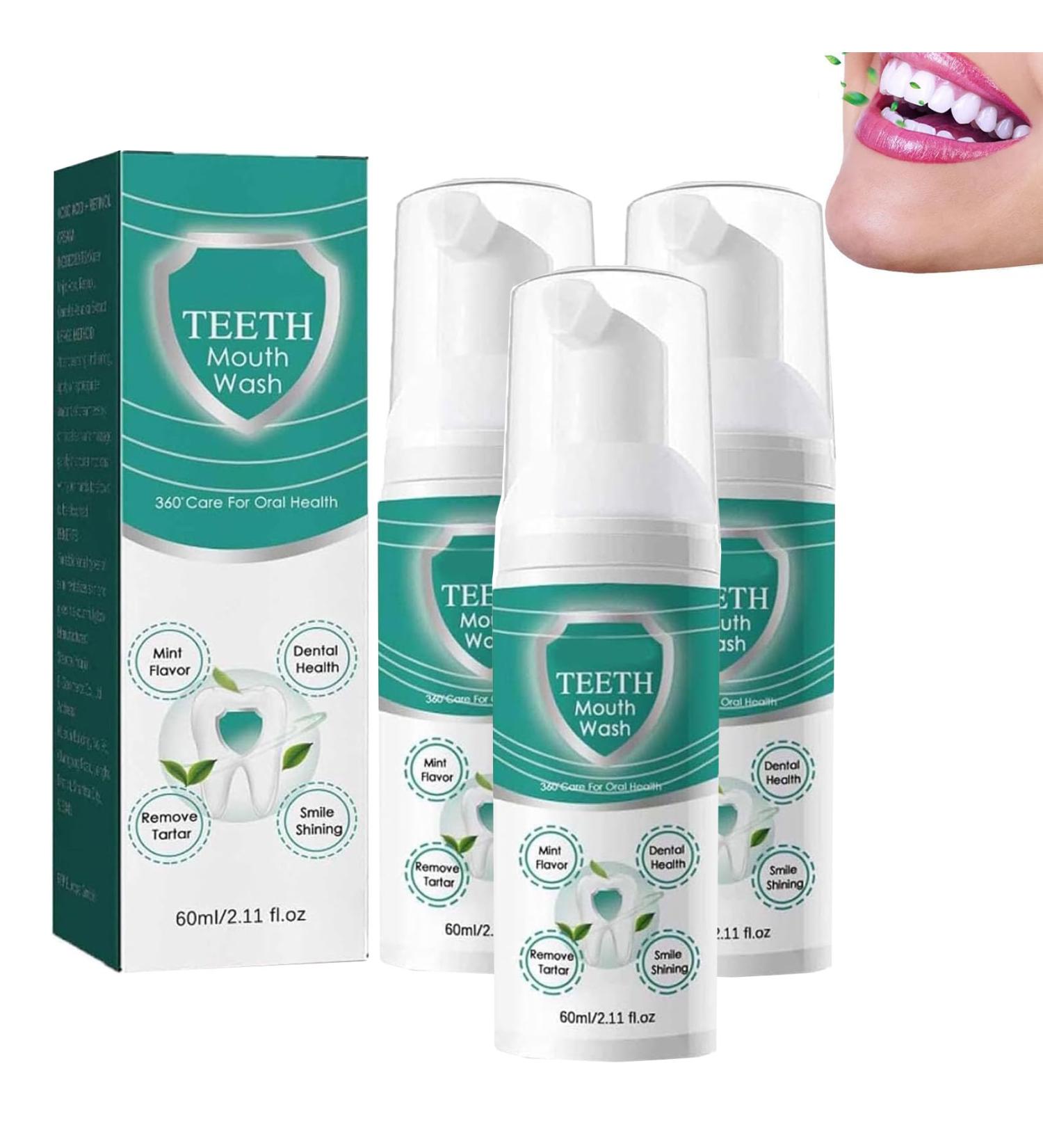 Teeth Total Care Mouthwash Foam - Teeth Whitening & Deep Cleaning - Refreshing Breath (3pcs) - International Shipping Available - Buy Online on GoSupps.com