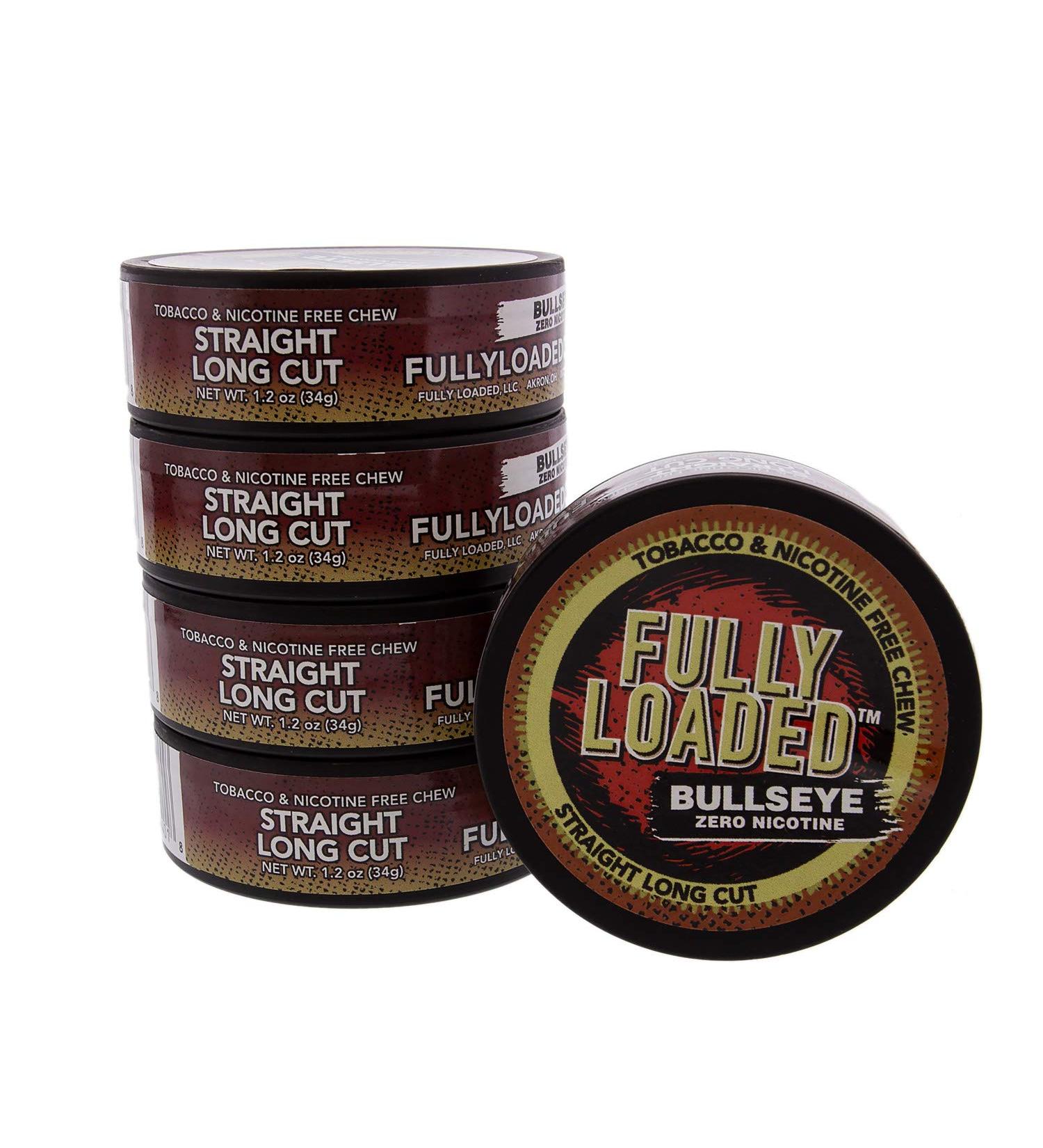 Fully Loaded Chew Tobacco-Free Straight Bullseye Long Cut - Authentic Nicotine-Free Chewing Alternative - Buy Online on GoSupps.com