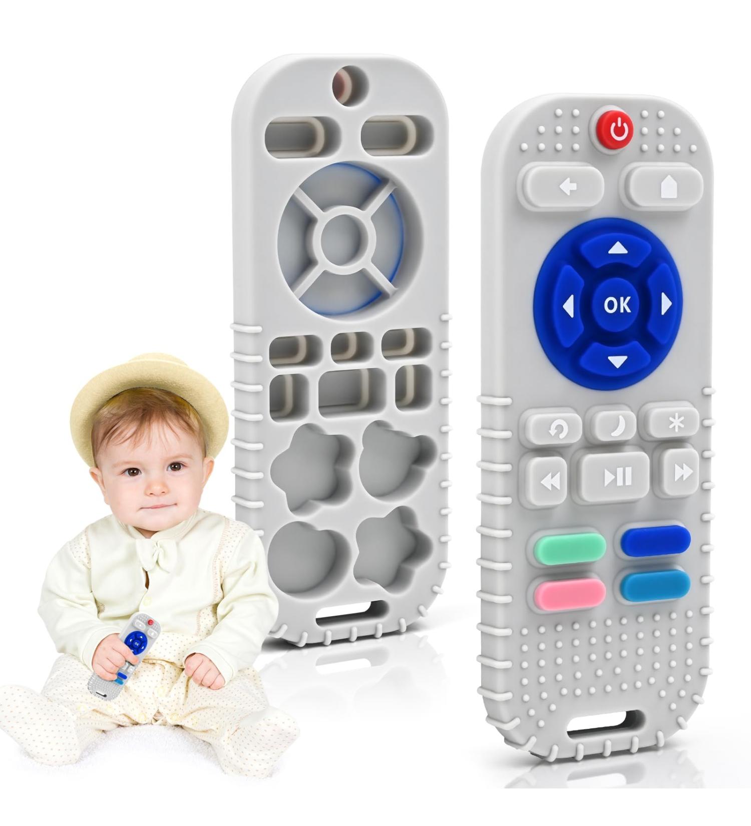 Bite Ring Baby Toys for 0-6 Months | Personalized Silicone Gifts for Girls | Dental Aid & Bath Toys for Newborns & Infants | Gray Remote Control - Buy Online on GoSupps.com