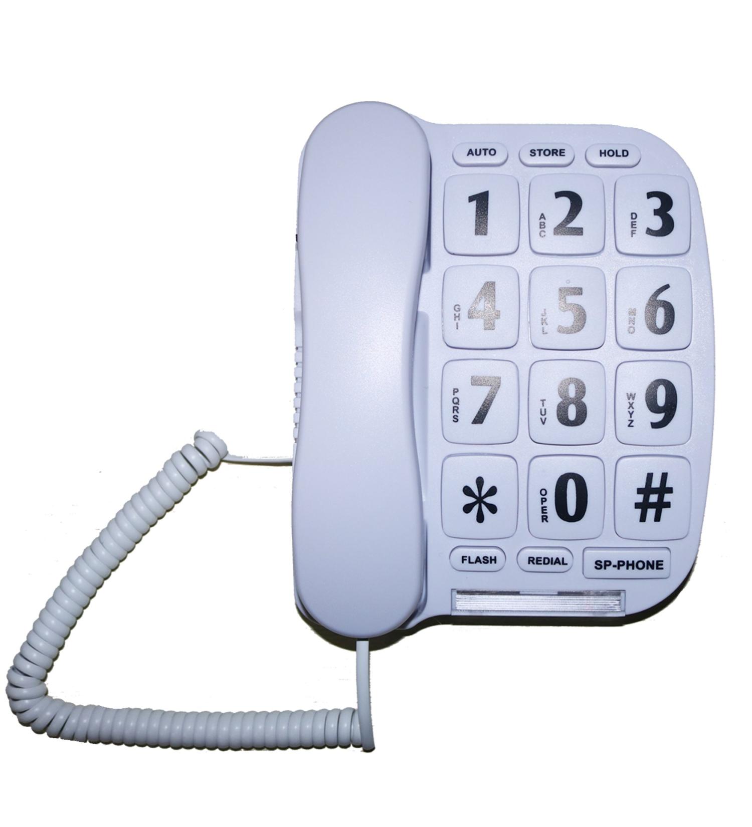 MegFong MF-11W Extra Large Button Phone for Elderly - Loud Handsfree Speakerphone - Perfect for Hearing Impaired - Buy Online on GoSupps.com