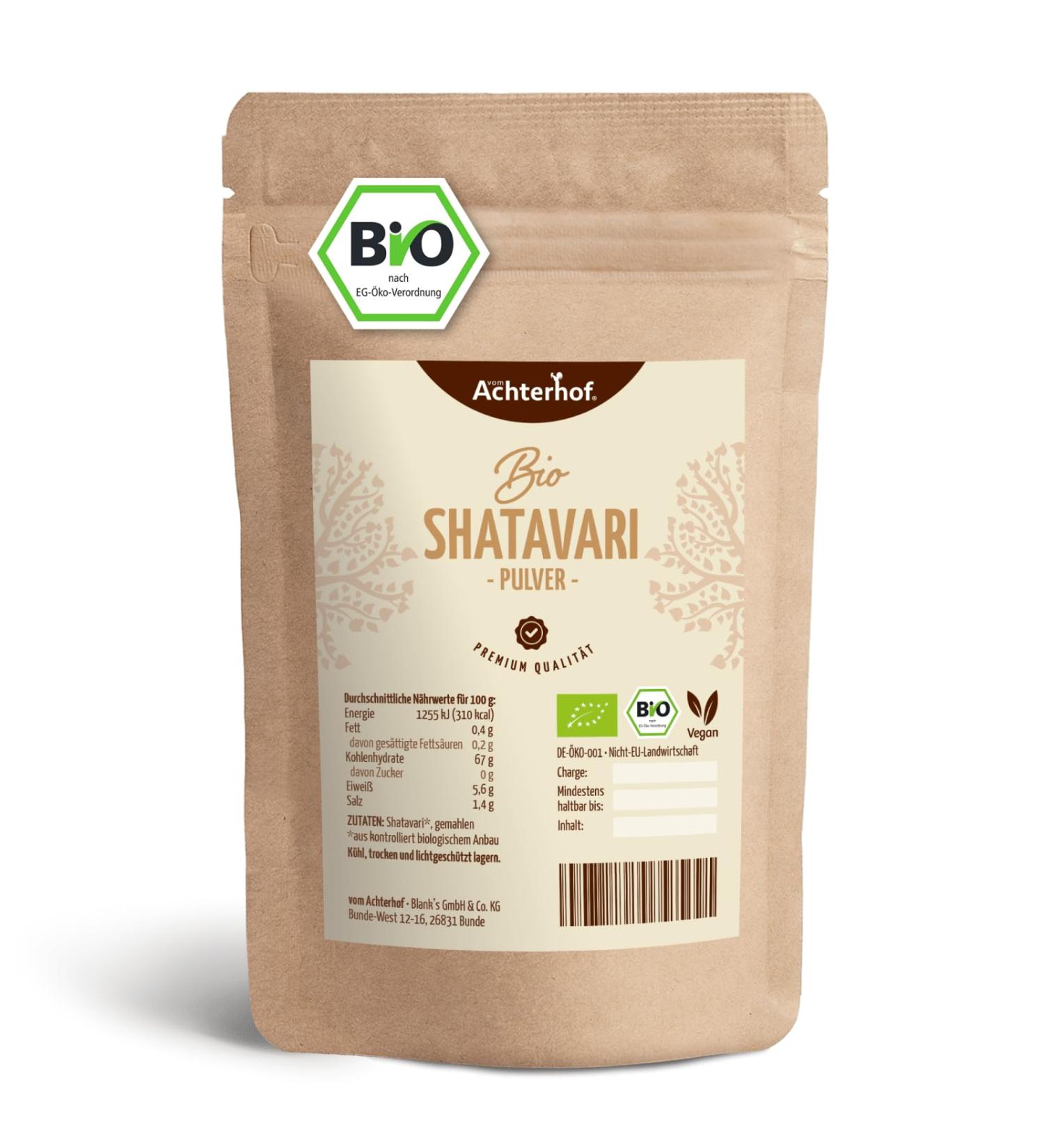 Shatavari Powder Organic (100g) - Premium Indian Wild Asparagus | Ayurvedic Supplement by Achterhof - Buy Online on GoSupps.com