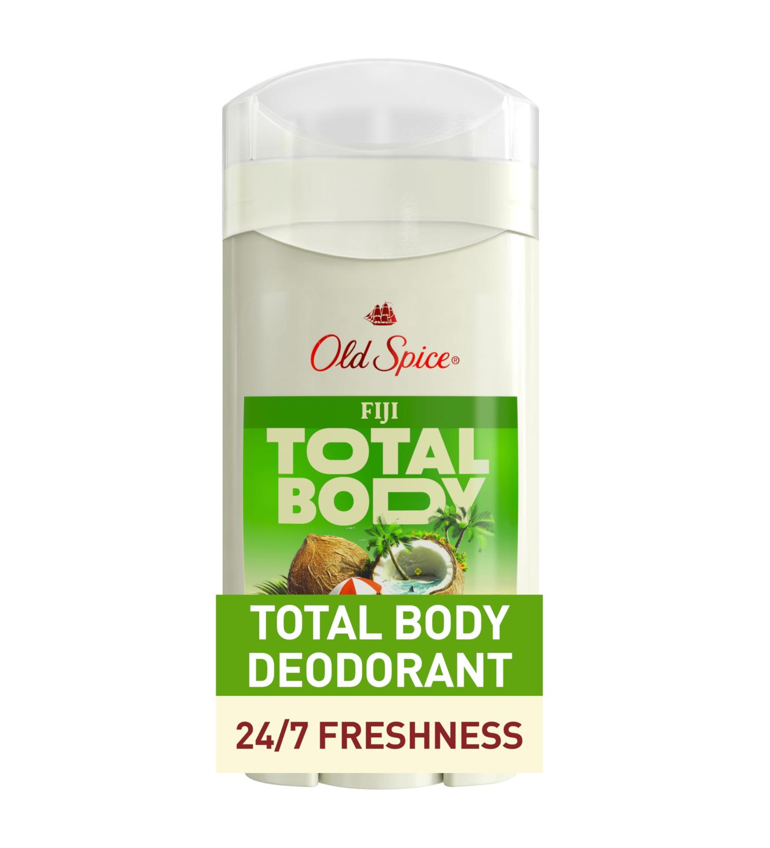 Old Spice Whole Body Deodorant for Men Total Body Deodorant Fiji Scent Aluminum Free Deodorant Stick for 24/7 Freshness // Dermatologist Tested Whole Body Deodorant 3.0 oz - Buy Online on GoSupps.com