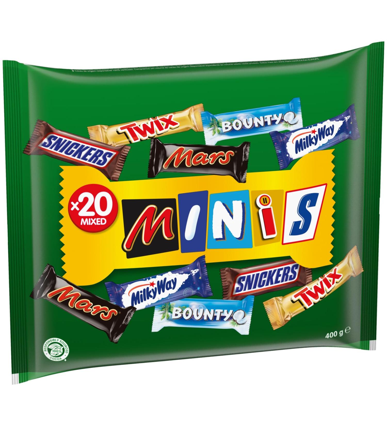Buy Mixed Minis Bag (Mars Snickers Bounty Twix Milky Way) - 400g Chocolate Treats | International Shipping Available - Buy Online on GoSupps.com