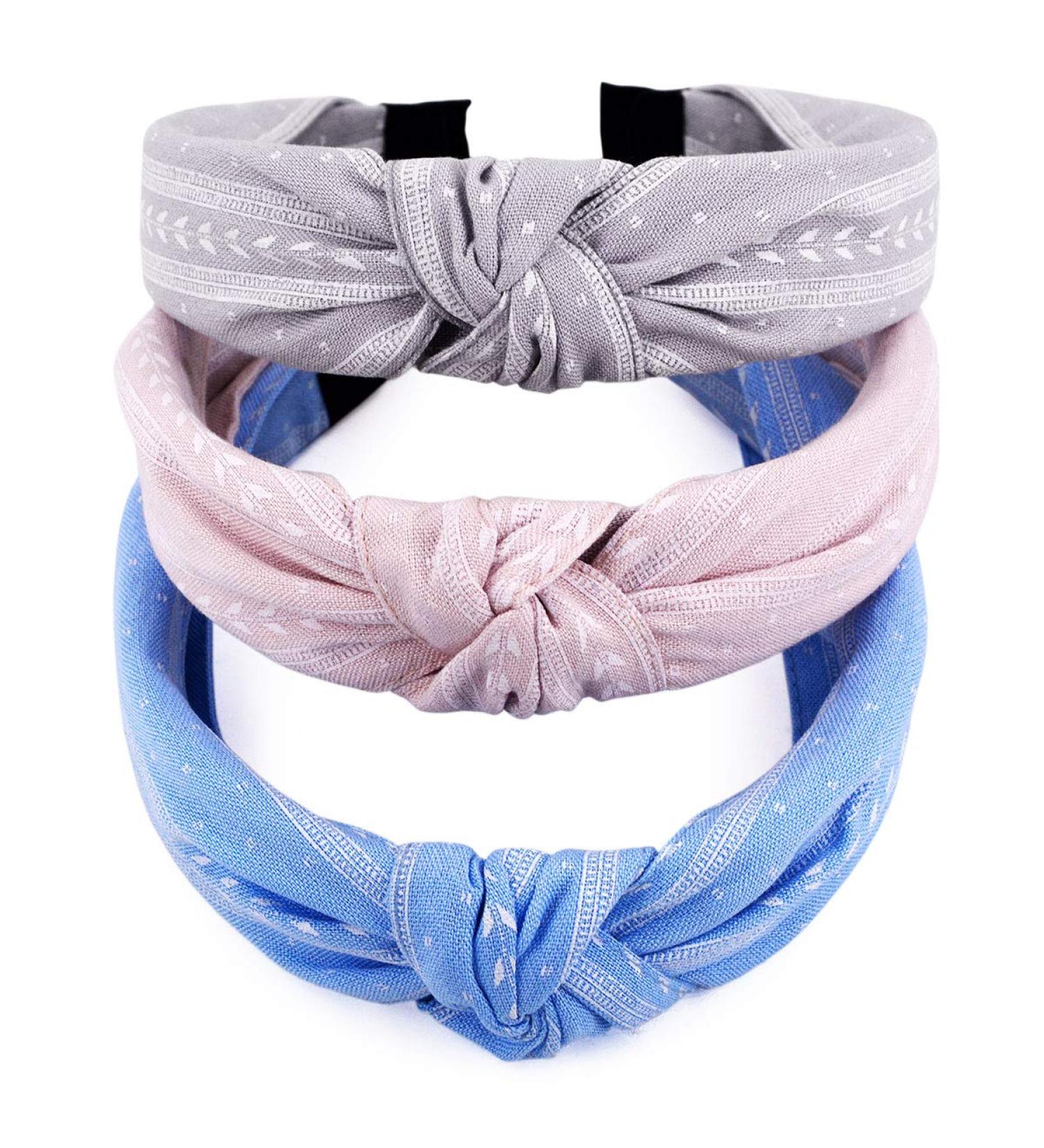 STHUAHE 3PCS Wide Stripes Double Strip Leaves Cross Knot Hair Hoop by Beauty Hair (3 Colors) - Buy Online on GoSupps.com