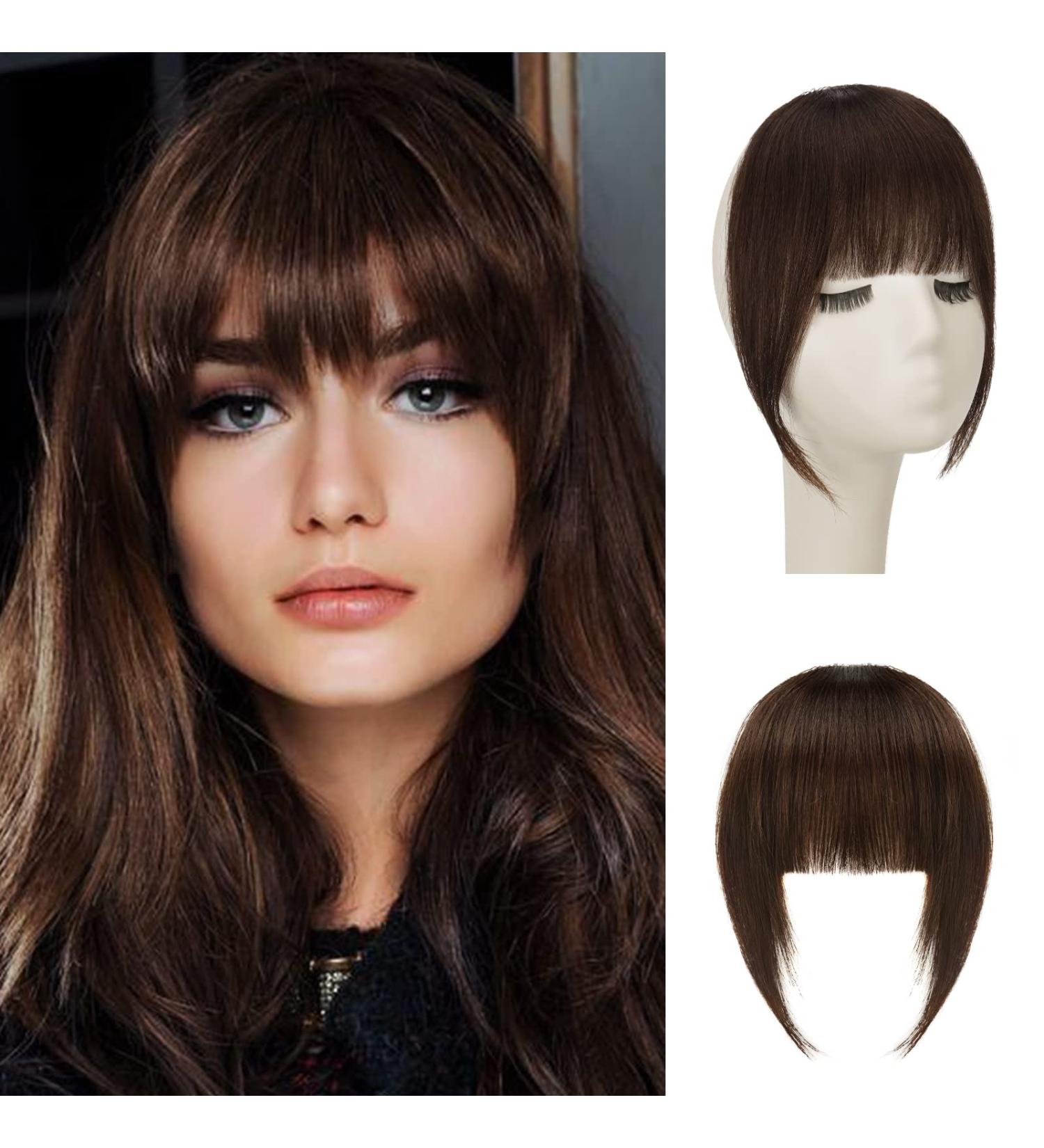 Shop Sofeiyan 100% Remy Real Hair Clip-In Fringe Bangs | Natural Pony Extensions | Medium Brown Hair for Women - Buy Online on GoSupps.com