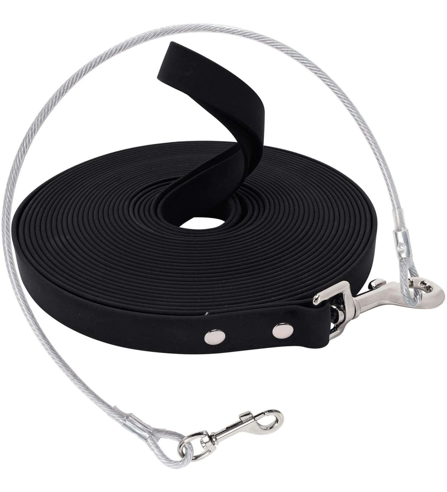 Waterproof Dog Drag Line - Chew Proof Tie-Out Leash 3m Black Training Line for All Dog Sizes - Buy Online on GoSupps.com