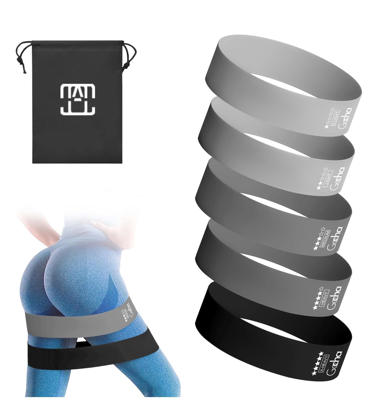 Buy Resistance Bands Set - 5 Loop Levels for Fitness Gym Yoga & Training - Black Elastic Bands for Effective Workouts (Pack of 5 - Buy Online on GoSupps.com