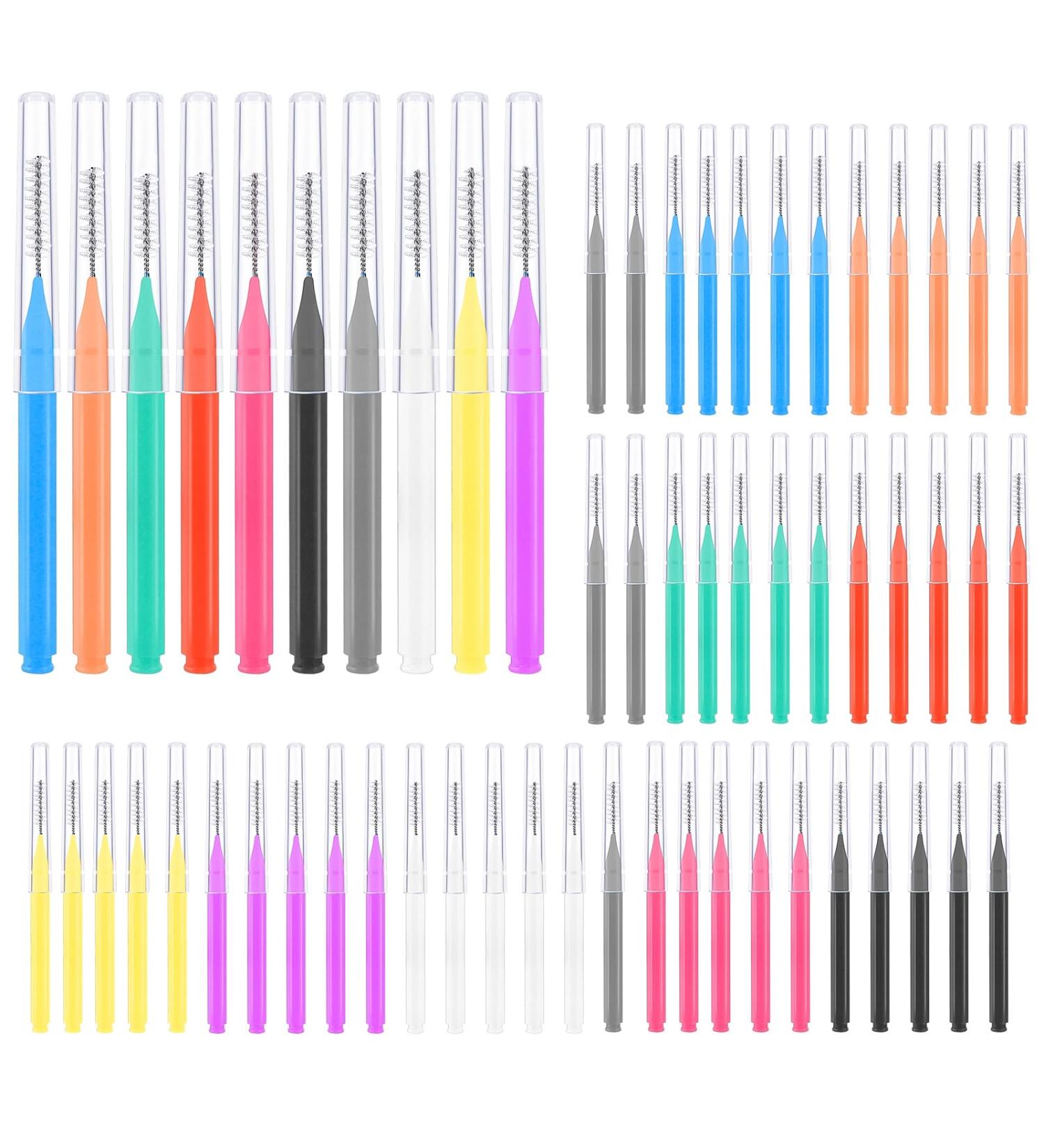 100 Interdental Brushes: 6 Sizes Soft Floss Sticks for Braces - Oral Cleaning - Buy Online on GoSupps.com