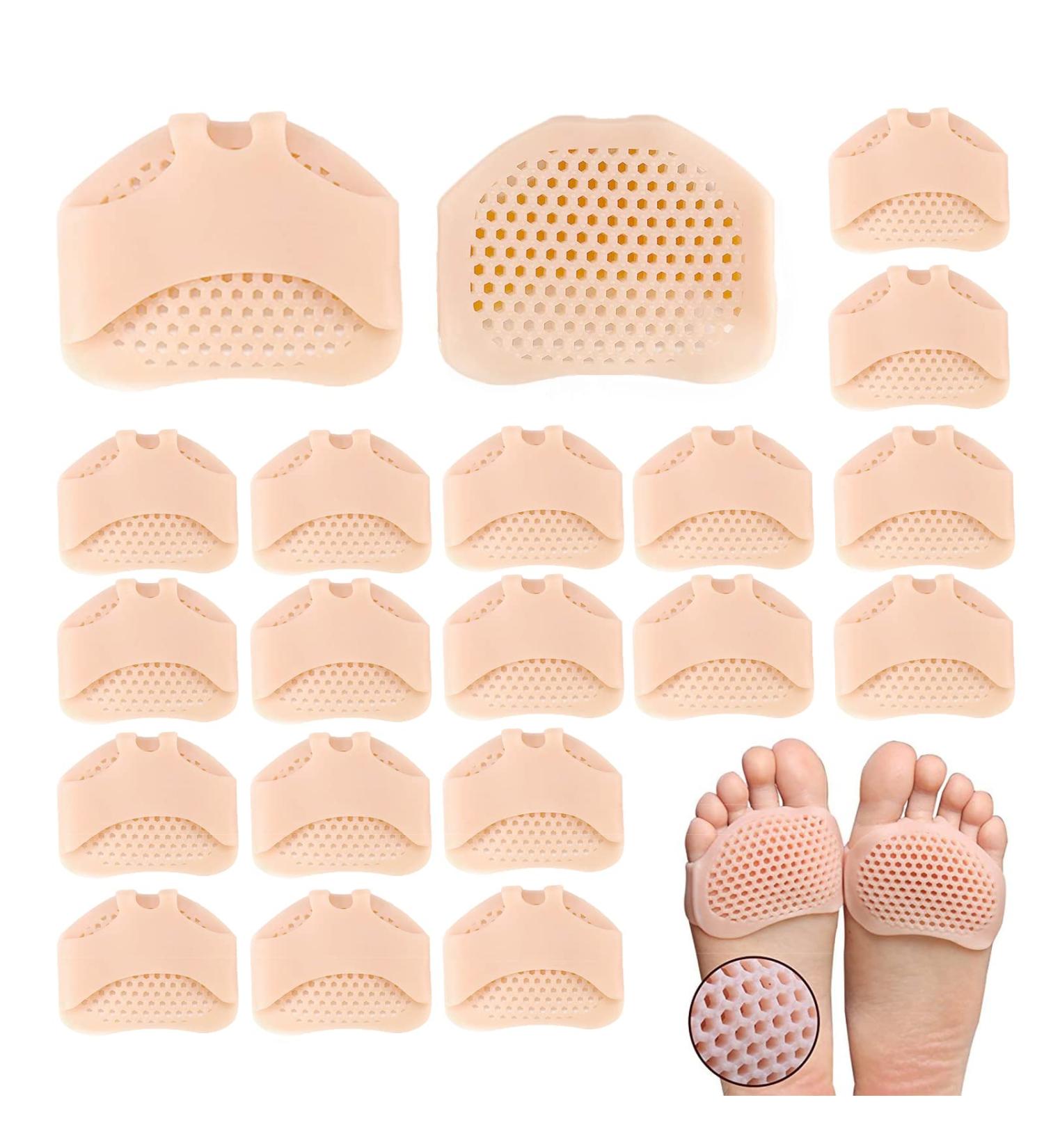 10 Pairs Gel Forefoot Pads for Men & Women - Breathable Silicone Foot Cushions for Pain Relief & Diabetic Support - Buy Online on GoSupps.com