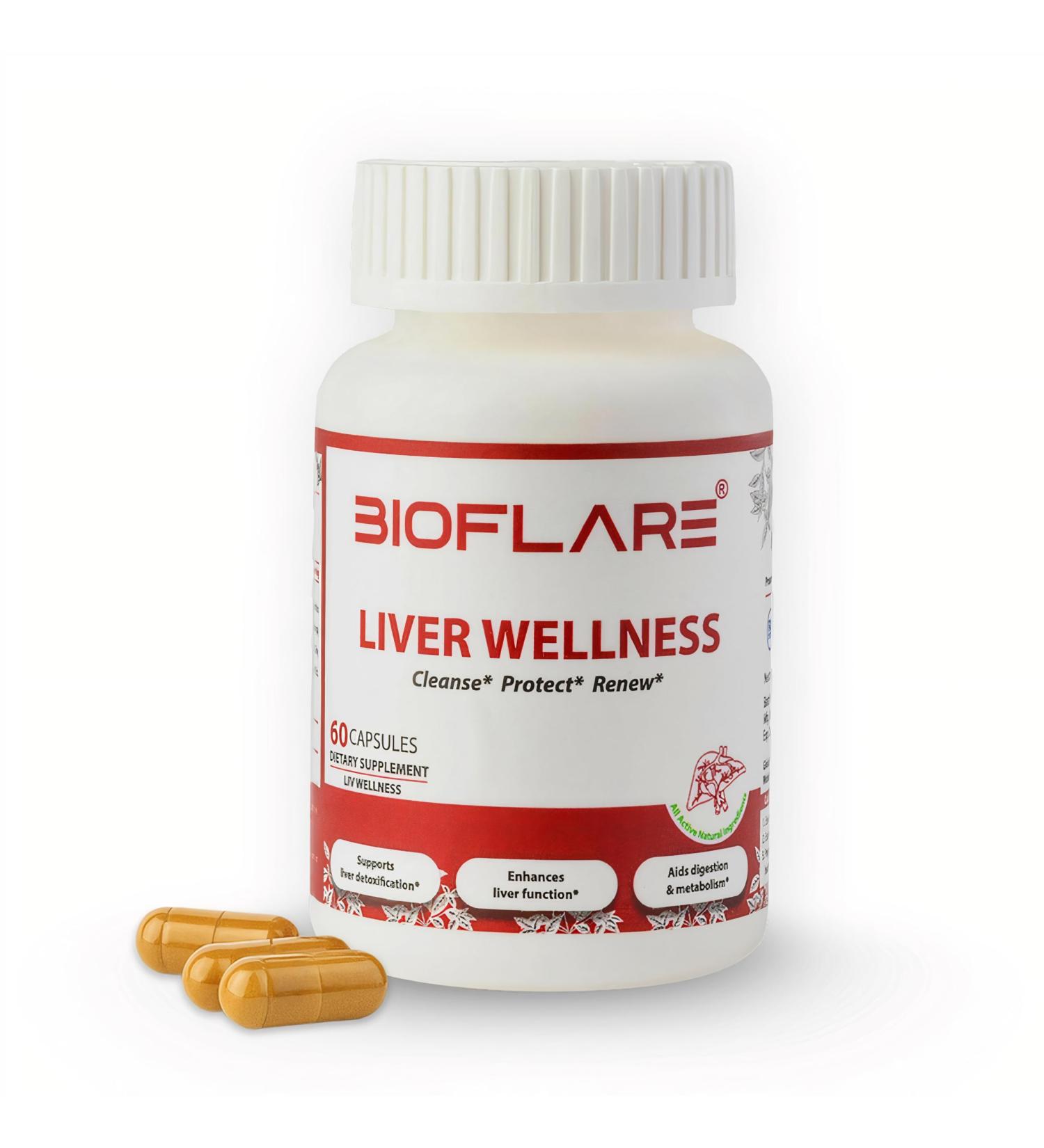 BIOFLARE Liver Support Supplement NAC & Artichoke Leaf for Liver Cleanse Detox & Repair Daily Liver Health Formula for Men & Women Non-GMO Gluten-Free 60 Vegan Capsules - Buy Online on GoSupps.com