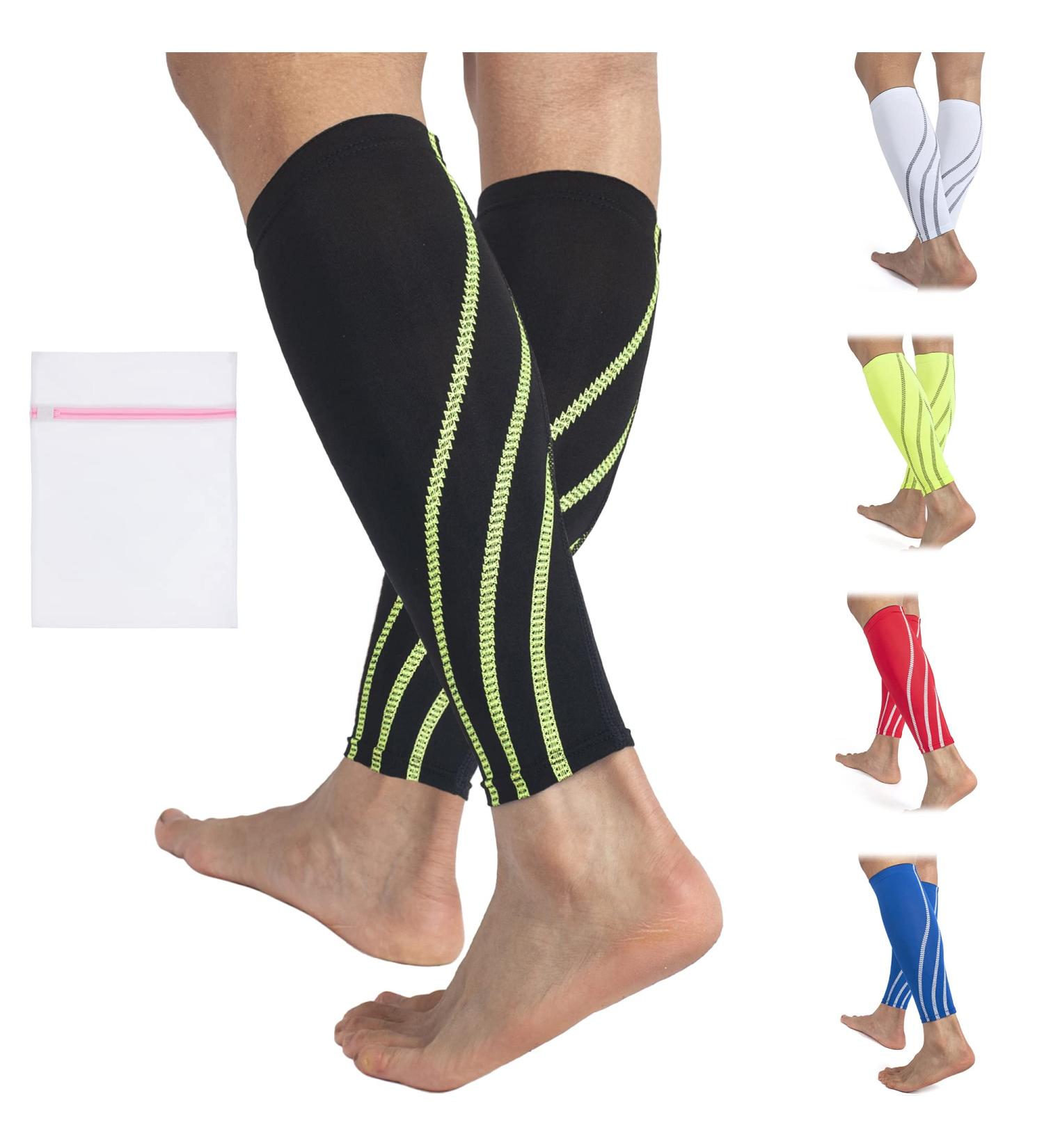 360 RELIEF Compression Calf Sleeves for Men and Women Sports - Shin Splints, Muscle Cramps Relief | Running, Hiking, Marathon - M L XL - Includes Mesh Laundry Bag | Black XL-1PAIR - Buy Online on GoSupps.com