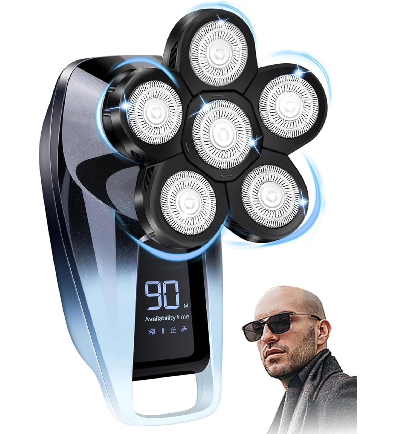 Buy Head Shaver for Men - 6 in 1 Electric Razor for Bald Heads Cordless & Rechargeable | Best Wet & Dry Shaving Kit - Buy Online on GoSupps.com