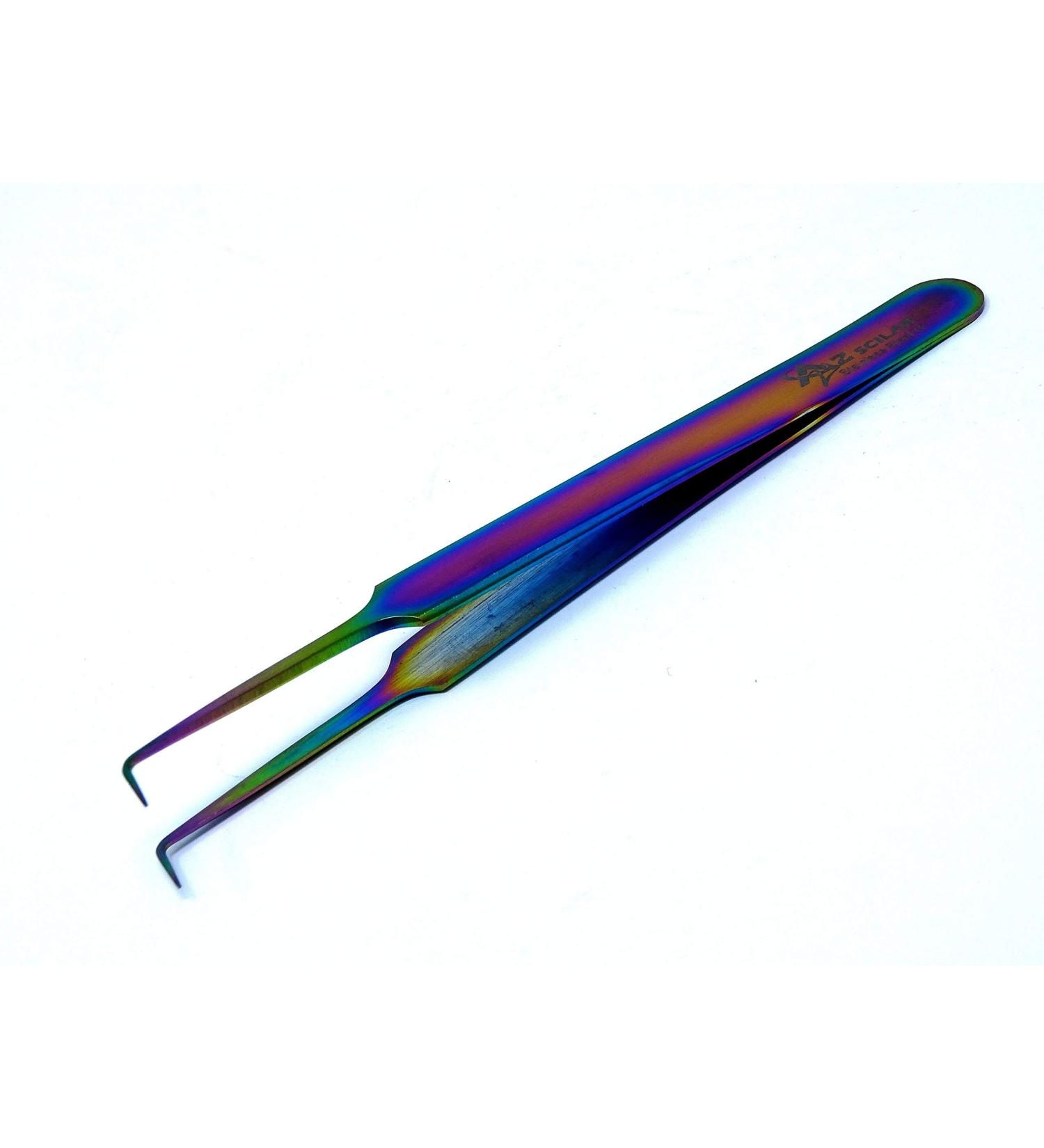 Stainless Steel 3D 5D 6D Volume Eyelash Extension Tweezers - Fine Point, Right Angled 90 Degree Plasma Coated - Buy Online on GoSupps.com