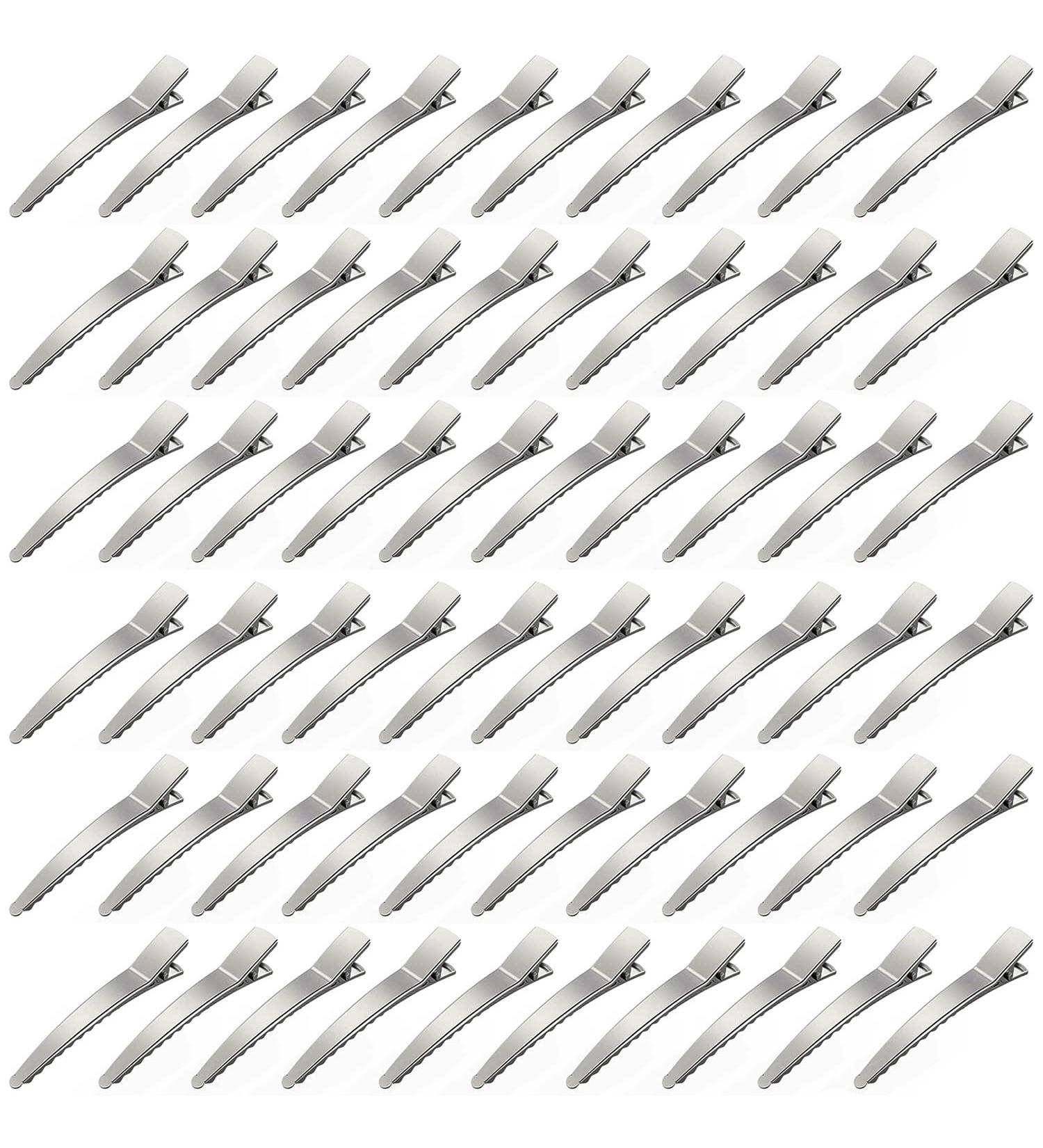 60 Pcs 2.36 Inch Metal Hair Clips for Women - Styling, Sectioning, Curling - Hair Salon, Barber, DIY - Silver - Buy Online on GoSupps.com