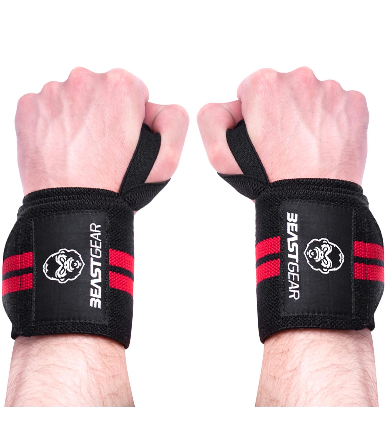 Beast Gear 20 Wrist Wraps for Weightlifting - Wrist Support Straps with Thumb Loop - Buy Online on GoSupps.com
