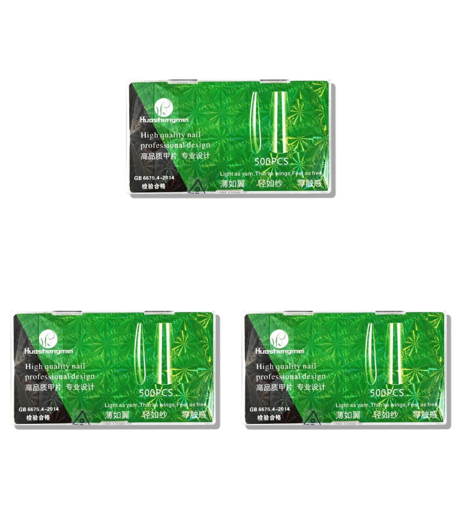 YOXIER Fake Tips Artificial Stick On Type Clear Long Nails Ornament Plentiful Quantity Birthday Gift A 3 Pcs