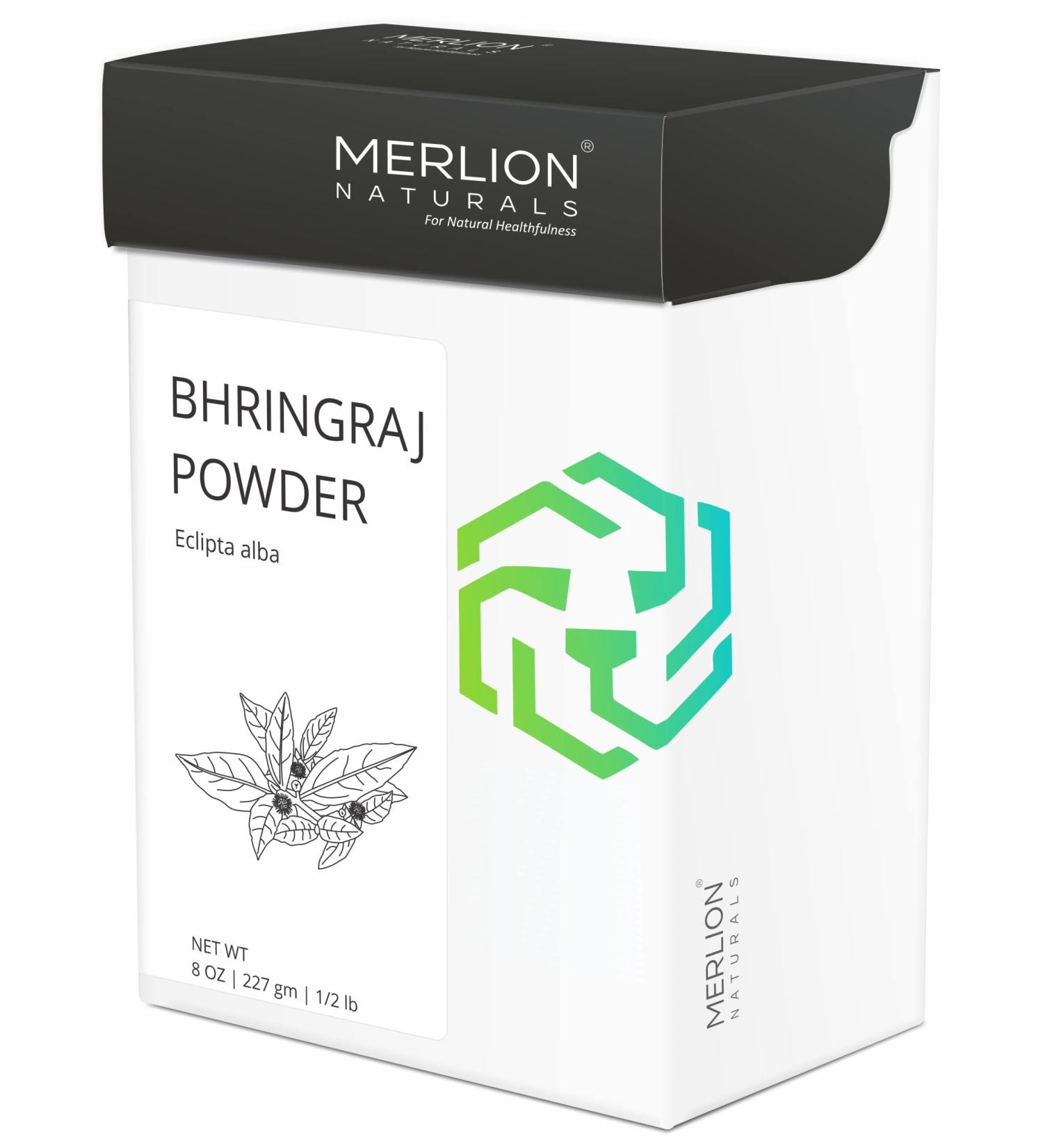 Bhringraj Powder by Merlion Naturals | Eclipta alba | Promotes Healthy Hair Growth | Natural Hair Conditioner | 227gm/8oz - Buy Online on GoSupps.com
