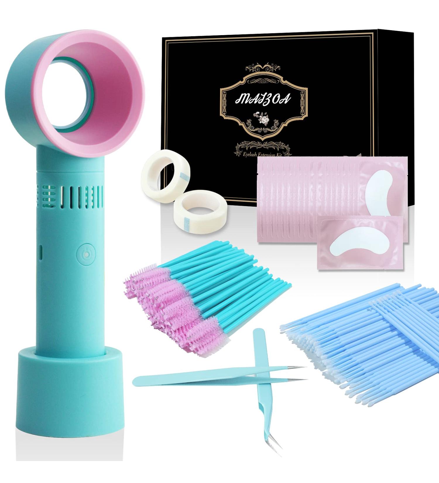 Eyelash Extension Kit - Complete Set with Eyelash Fan Tweezers Brushes & Under-Eye Gel Pads | International Shipping Available - Buy Online on GoSupps.com