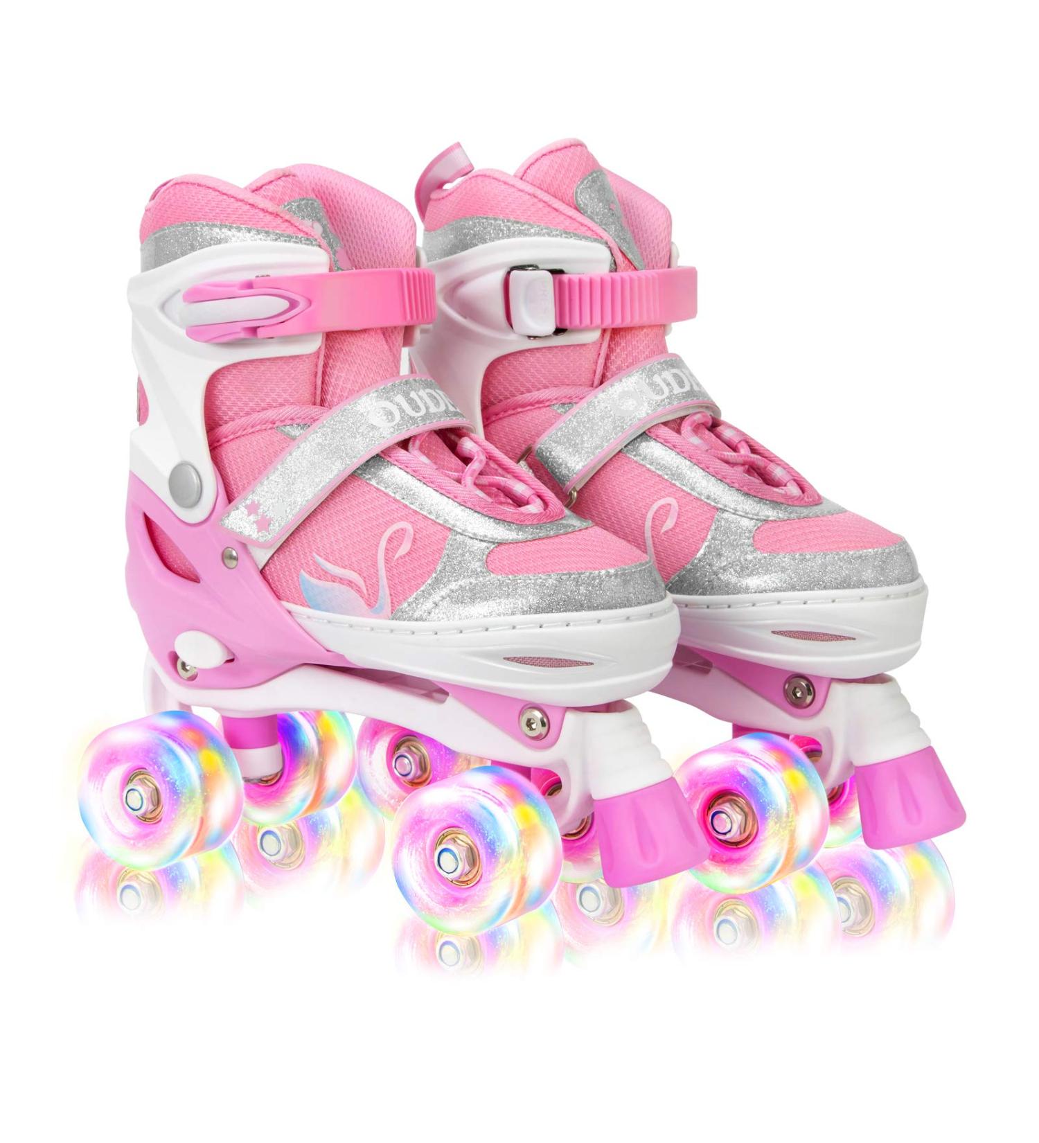 Light Up Roller Skates for Kids - Adjustable Size Pink Skates for Boys and Girls Beginners (10C-1Y) - Buy Online on GoSupps.com