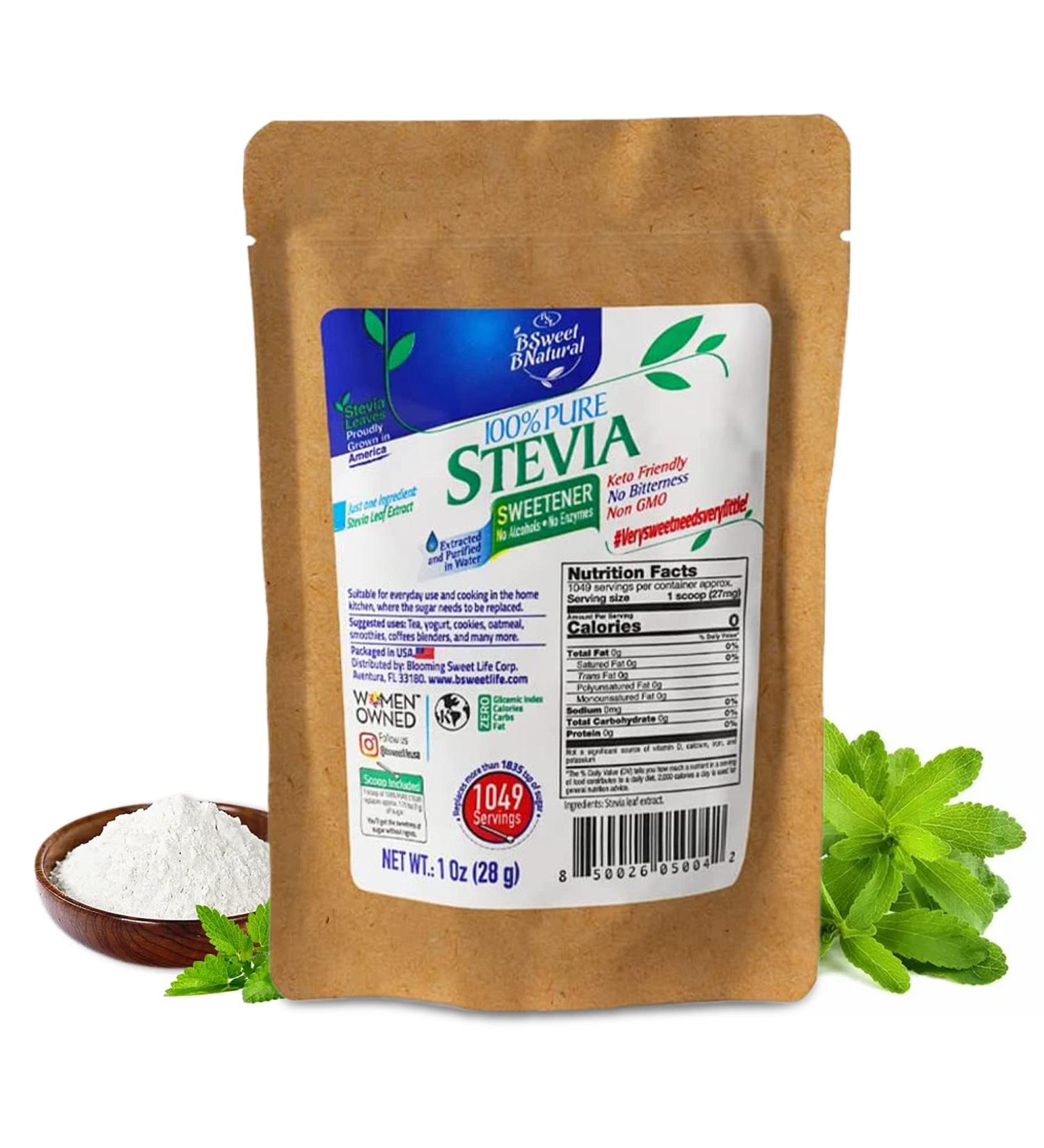 100% Pure Stevia Powder Extract Leaf 1 Oz - 1049 Servings | Zero Calorie & Keto Friendly - Buy Online on GoSupps.com