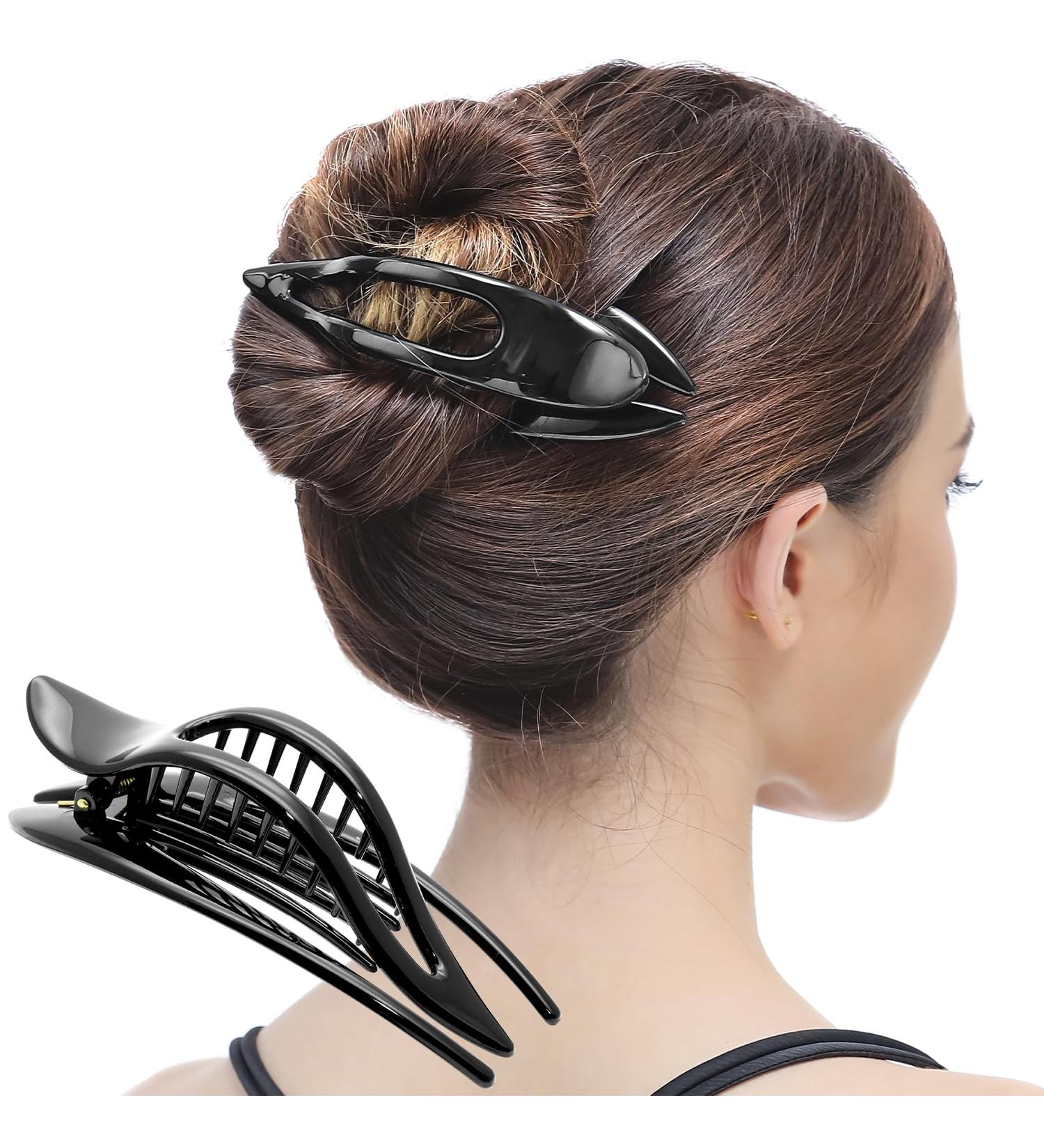 RC Roche Ornament French Concord Curved Hair Clip - No Slip Strong Grip - Black Large - Buy Online on GoSupps.com
