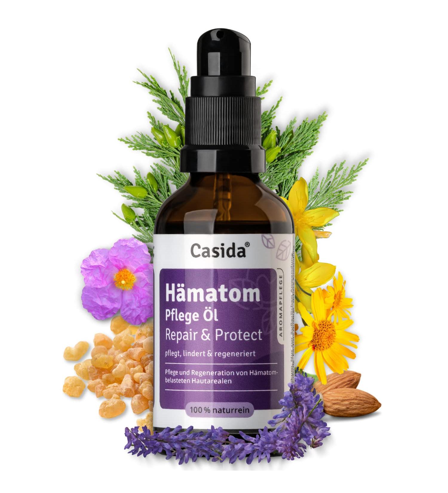 Casida Repair & Protect Hematoma Treatment Oil for Hematoma Bruises and Bruises - Made from 100% Pure Natural Oils - Pharmacy Quality - 50 ml - Buy Online on GoSupps.com