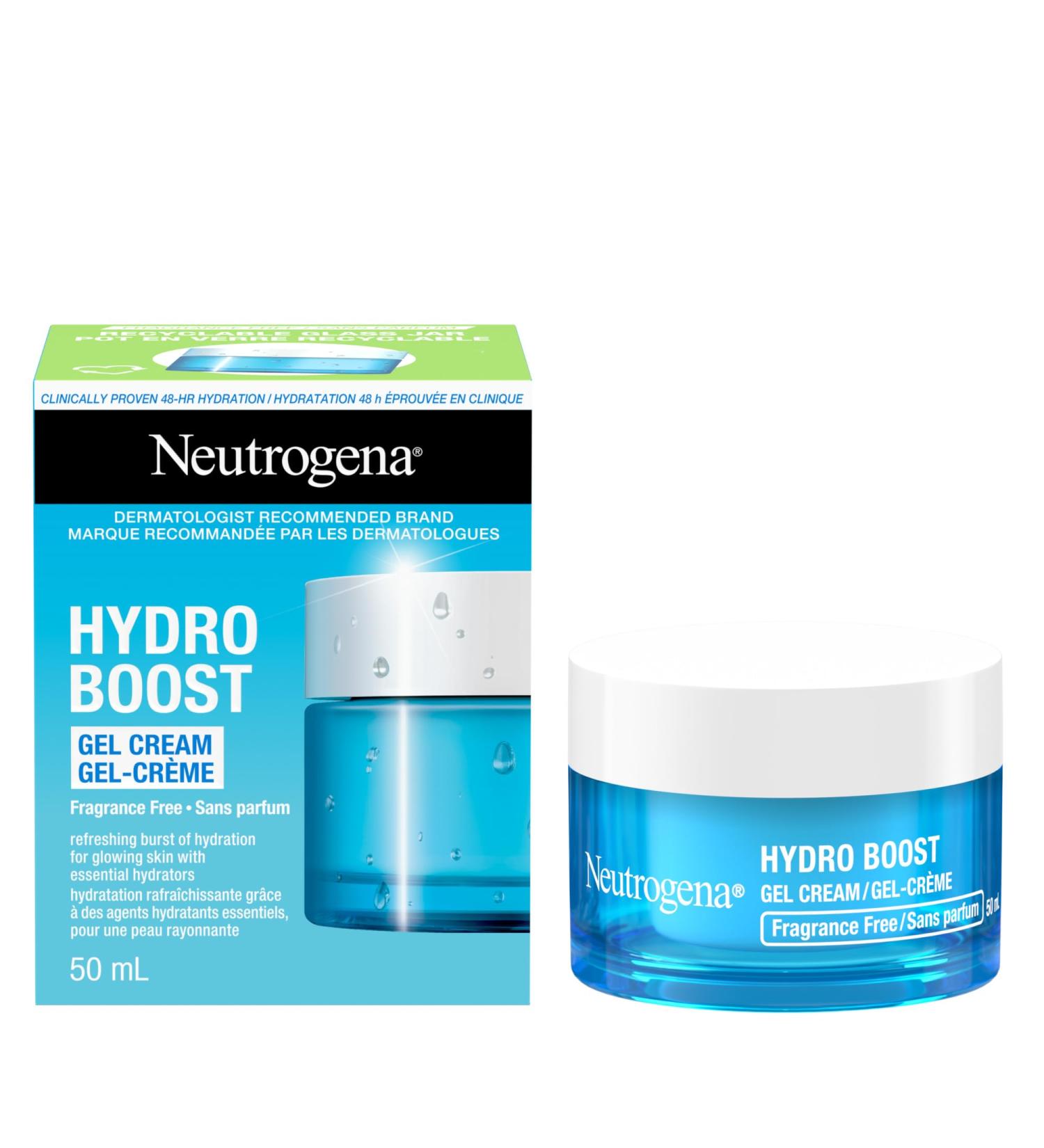 Neutrogena Hydro Boost Fragrance Free Face Moisturizer with Hyaluronic Acid for Dry Skin Gel Cream Moisturizer For a Refreshing Burst of Hydration & Glowing Skin Non-Comedogenic 50ml - Buy Online on GoSupps.com