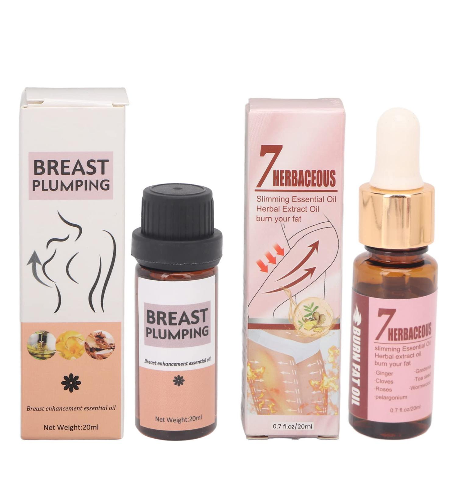 Fat Burning Massage Oil for Breast Lift & Body Contouring - 2 Piece Essential Oil Set - Buy Online on GoSupps.com