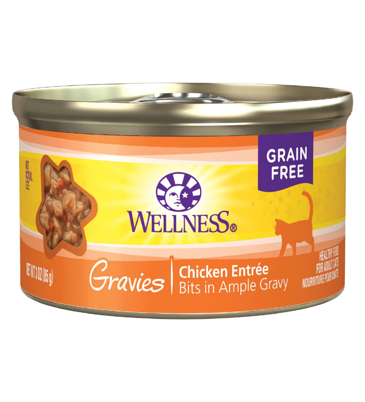 Wellness Complete Health Grain-Free Chicken Gravies Wet Cat Food - 3 oz (Pack of 12) | Natural, Healthy, Adult Formula with No Wheat, Corn, Artificial Flavors, Colors, Carrageenan, or Preservatives - Buy Online on GoSupps.com