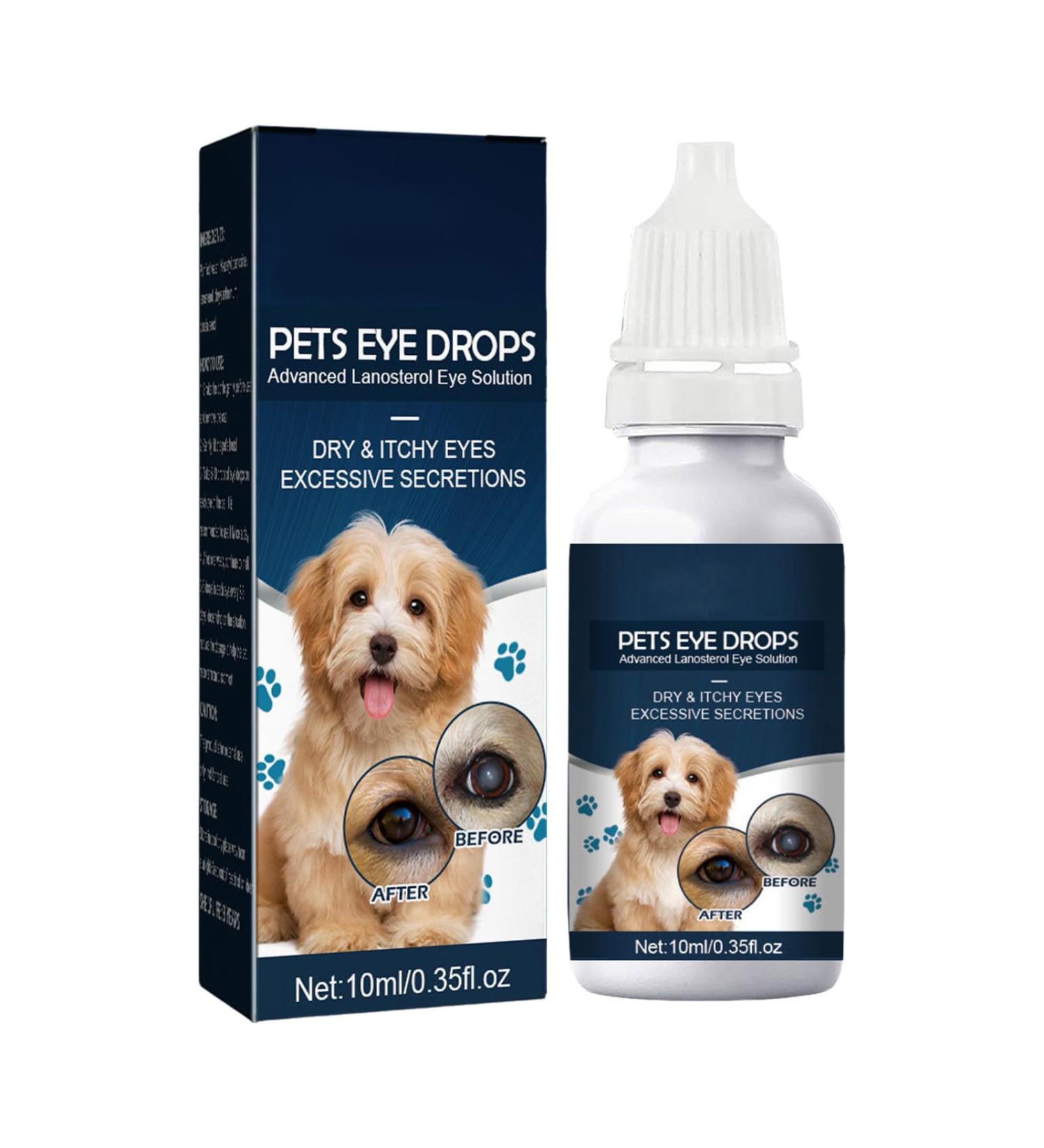 Eye Drops for Dogs & Cats - 10ml Eye Cleaner for Dry Eyes 15% Lanosterol - Comfort & Relief from Eye Itching | Buy 1/2/3/4pcs - Buy Online on GoSupps.com