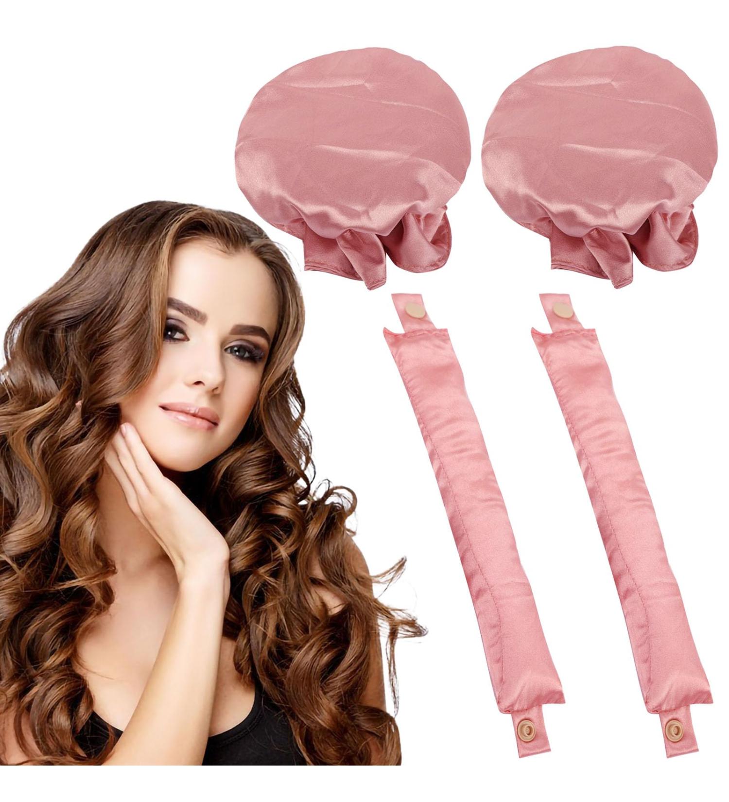 KEYRI 2PCS Heatless Hair Curler Heatless Curling Set Heatless Curlers Headband with Hairnet No Heat Hair Curlers for Long/Medium Hair Sleeping Overnight Lazy Curlers DIY Hair Styling Tools (Pink) - Buy Online on GoSupps.com
