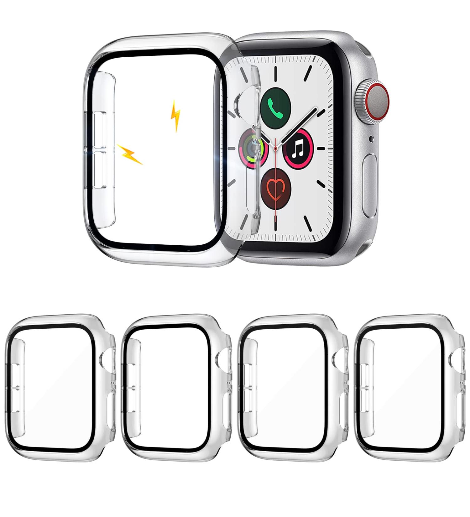 ZEBRE 4-Pack Apple Watch 44mm Case with Built-in HD Screen Protector - Compatible with Apple Watch Series 4/5/6/SE - Clear - 44mm - Buy Online on GoSupps.com